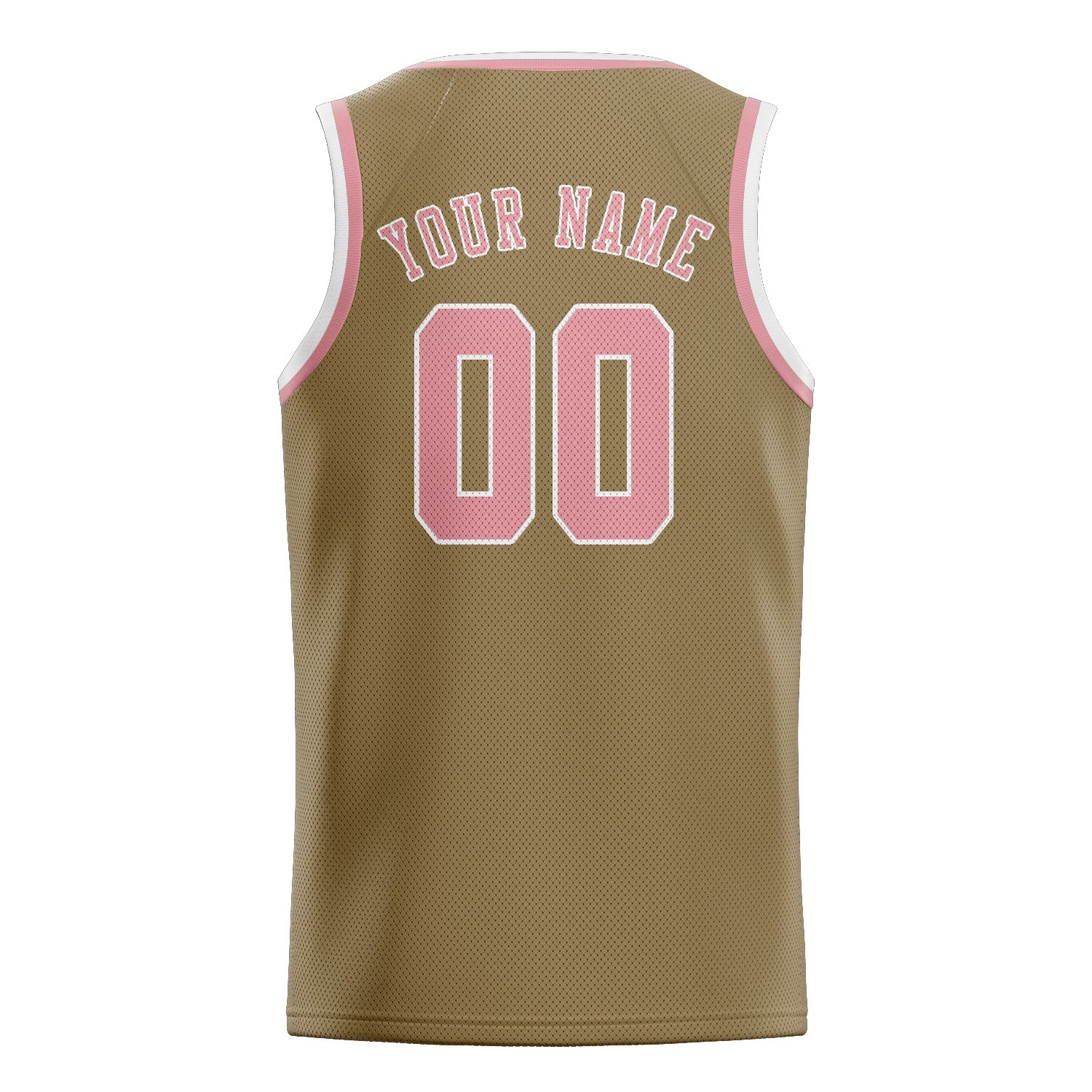 Benutzerdefiniertes Professionelles Hellkhaki Rosa Basketballtrikot
