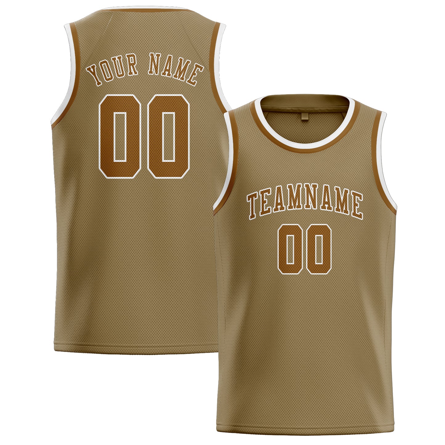 Benutzerdefiniertes Professionelles Hellkhaki Khaki Basketballtrikot
