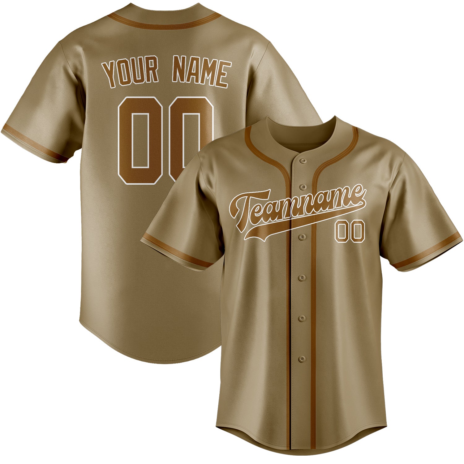 Benutzerdefiniertes Professionelles Hellkhaki Khaki Baseballtrikot