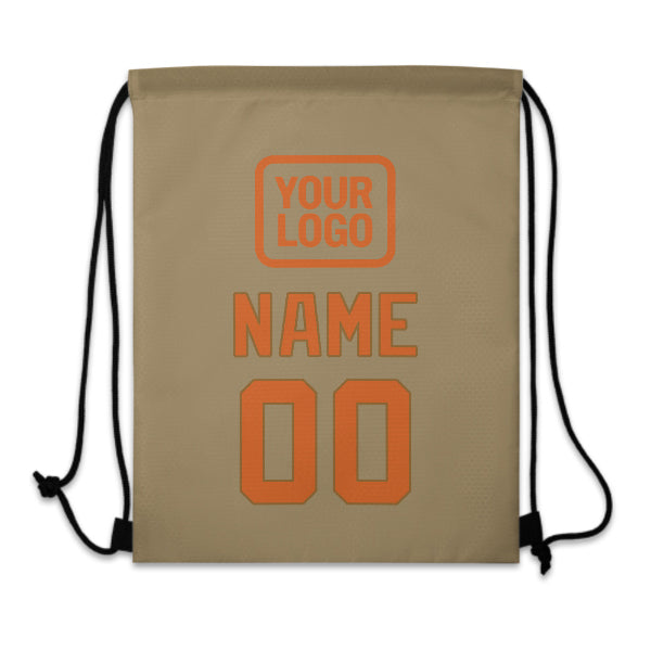 Maßgeschneidertes Hellkhaki Orange Kordelzugbeutel