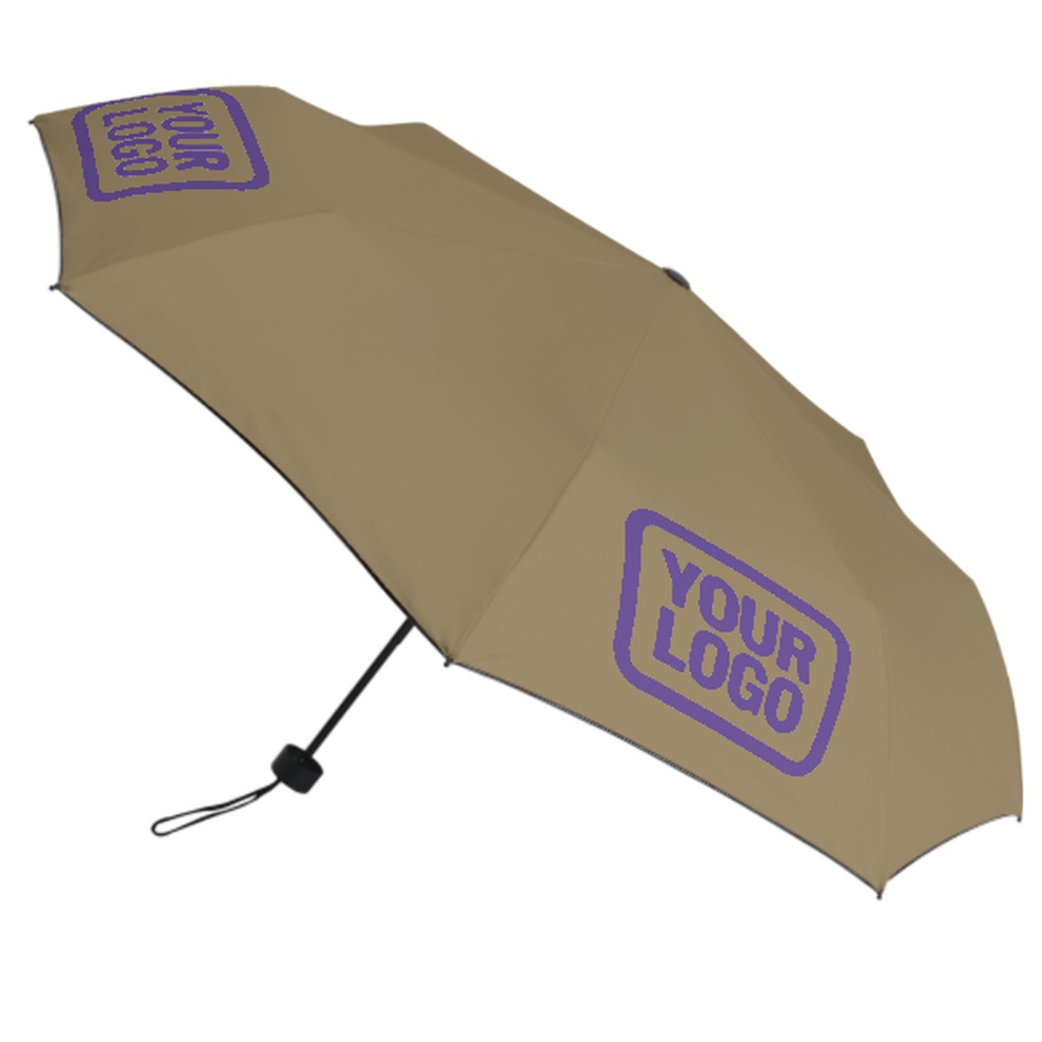 Maßgeschneidertes Hellkhaki Lavendel Automatik-Regenschirm