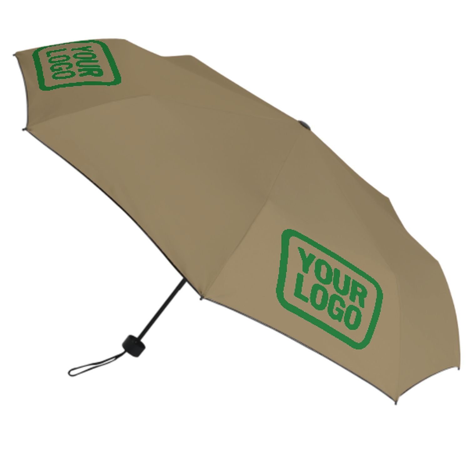 Maßgeschneidertes Hellkhaki Smaragdgrün Automatik-Regenschirm