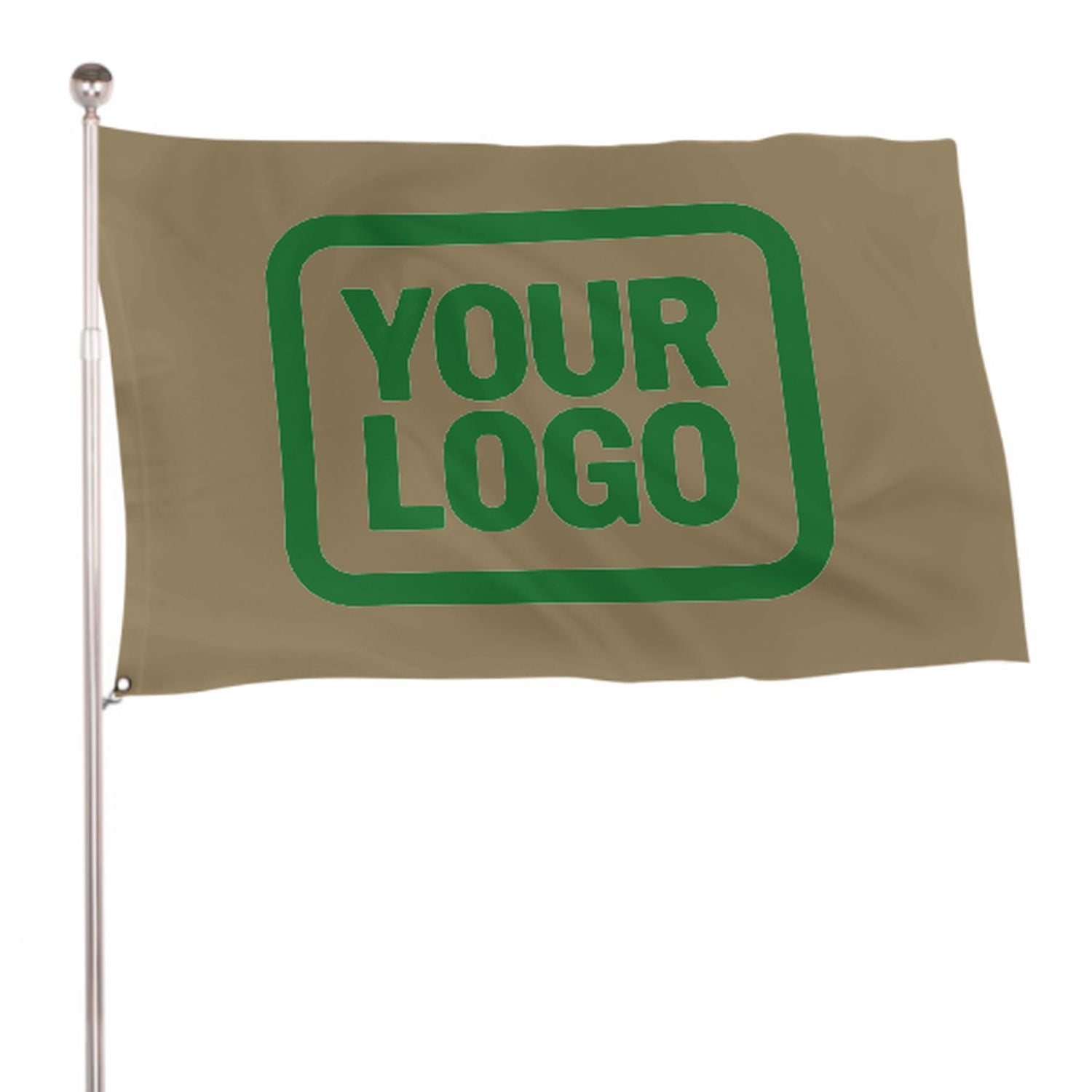 Maßgeschneidertes Hellkhaki Smaragdgrün Flagge