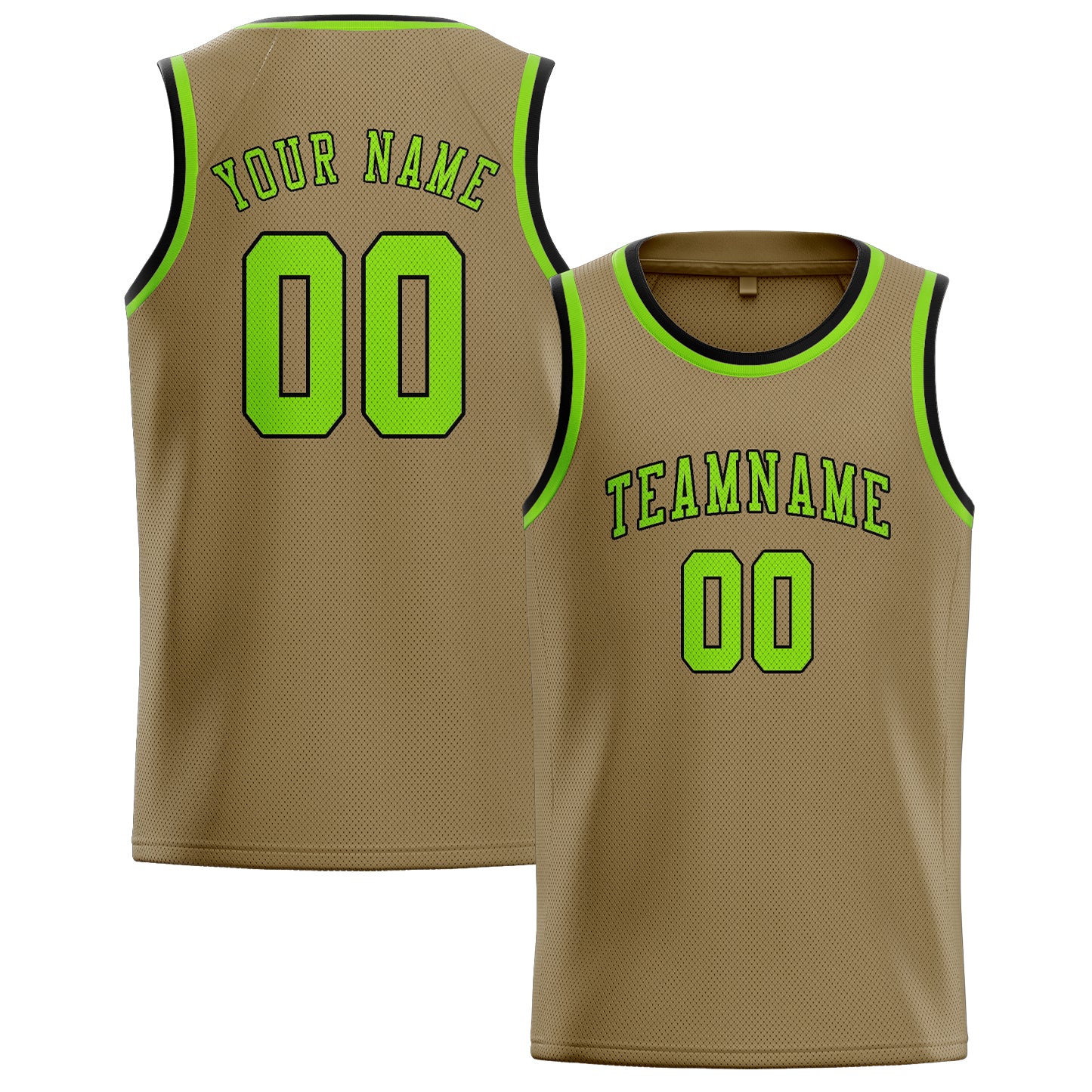 Benutzerdefiniertes Professionelles Hellkhaki Smaragdgrün Basketballtrikot