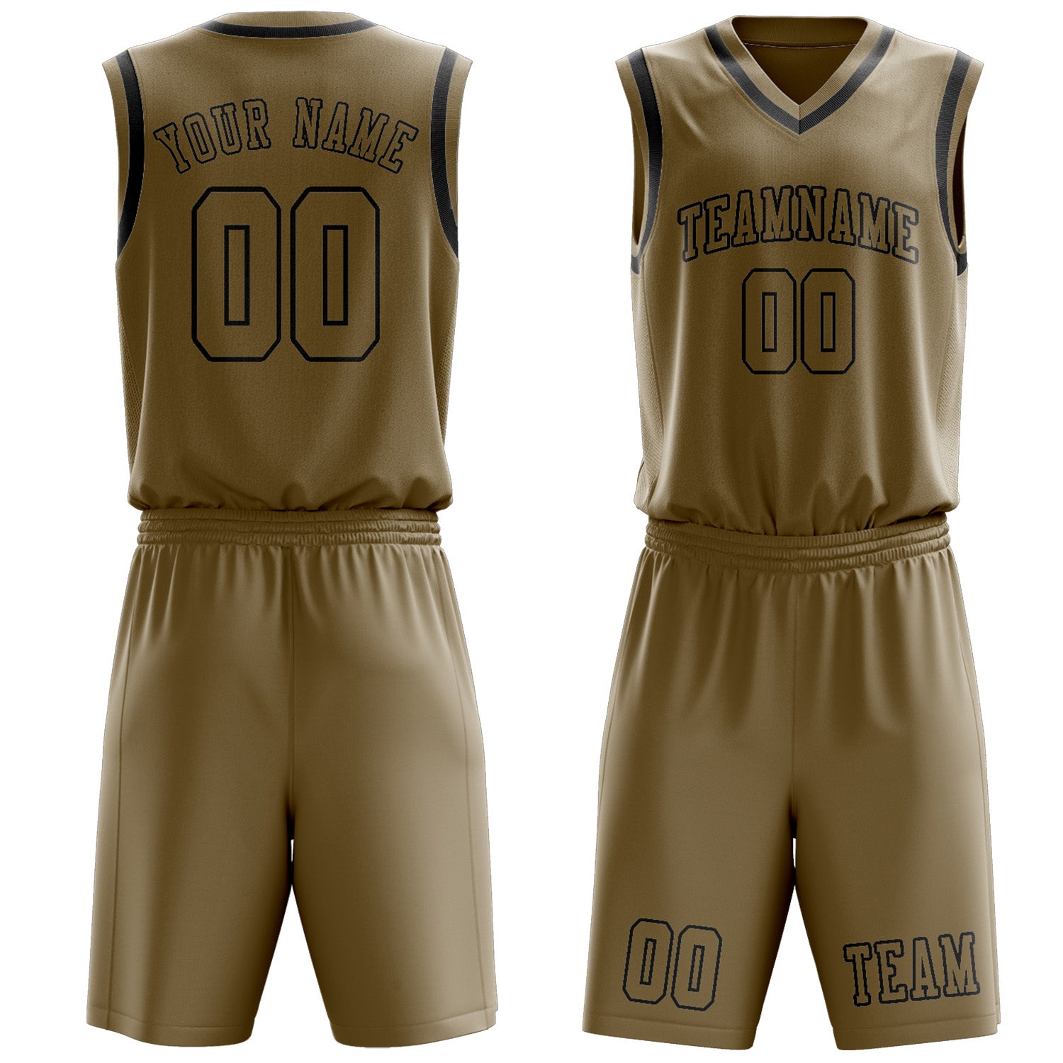 Benutzerdefiniertes Professionelles Hellkhaki Hellkhaki Basketballtrikot-Set