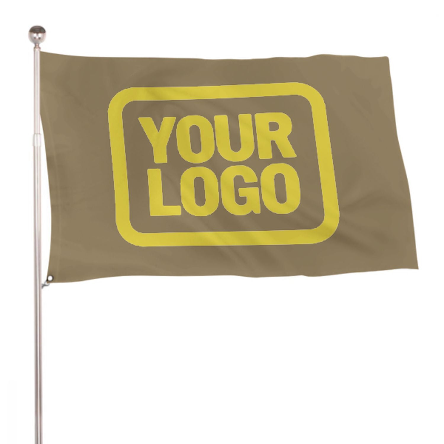 Maßgeschneidertes Hellkhaki Blassgelb Flagge