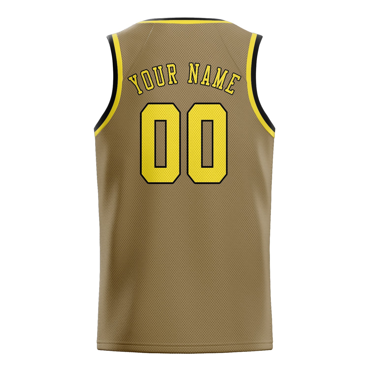Benutzerdefiniertes Professionelles Hellkhaki Blassgelb Basketballtrikot