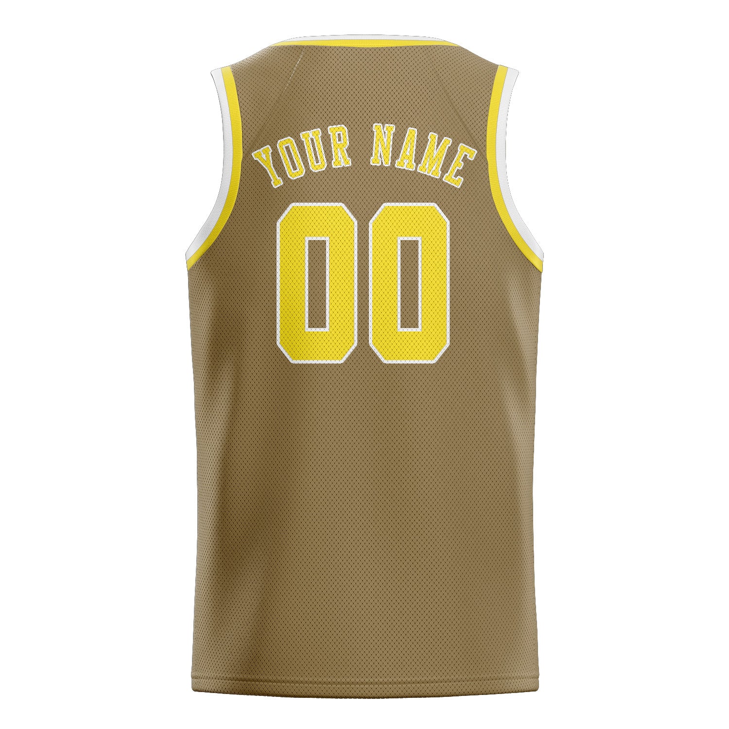Benutzerdefiniertes Professionelles Hellkhaki Blassgelb Basketballtrikot