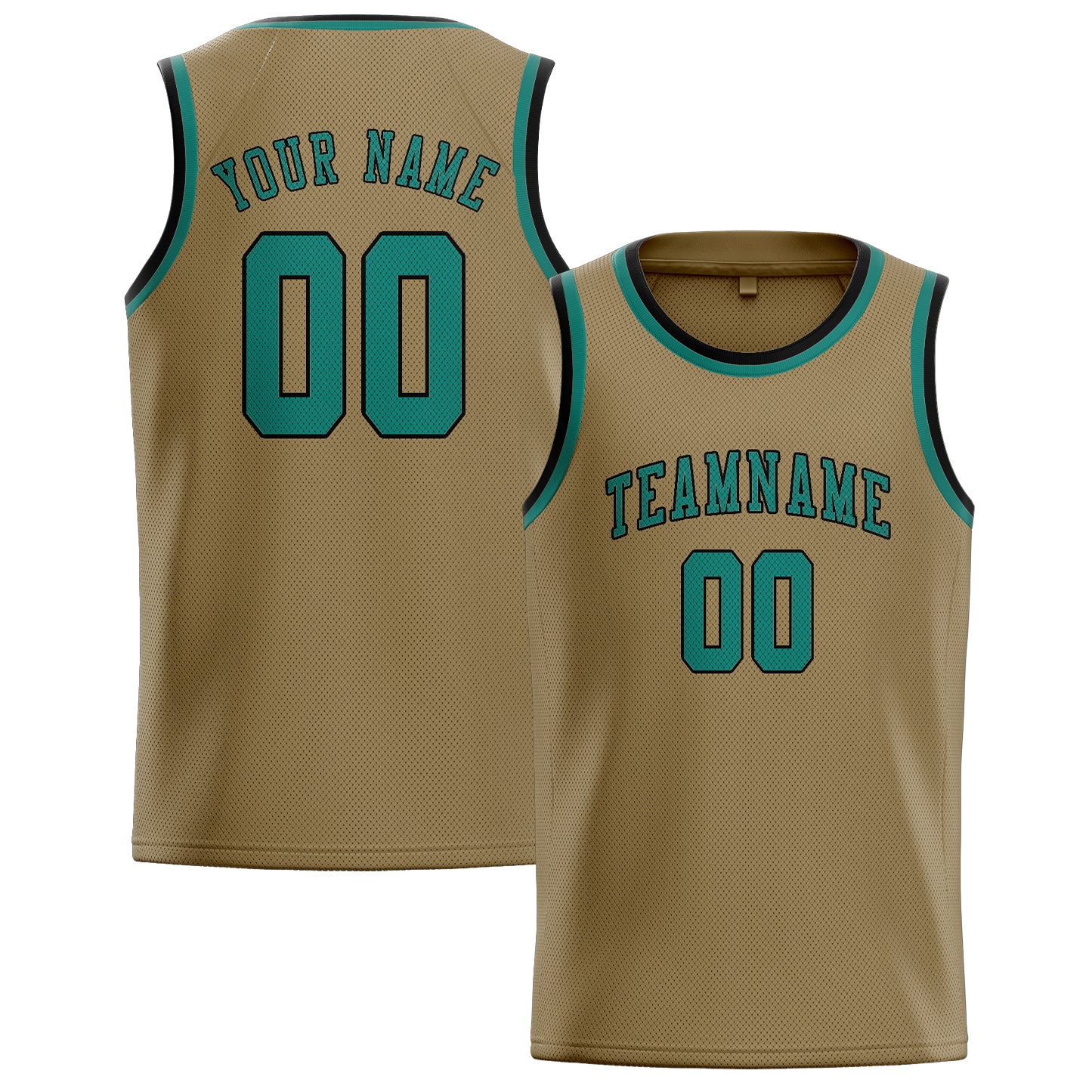 Benutzerdefiniertes Professionelles Hellkhaki Blaugrün Basketballtrikot