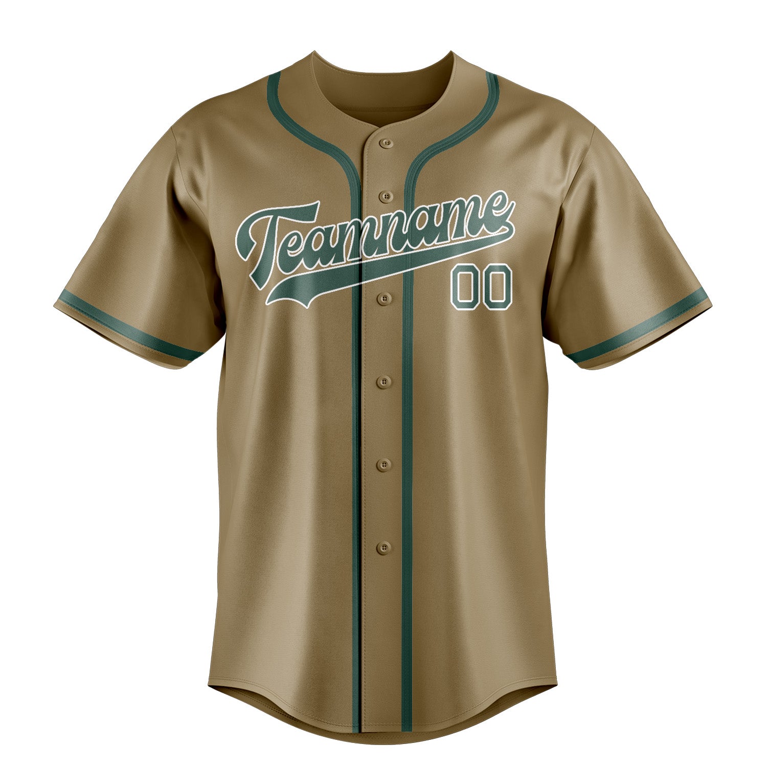 Benutzerdefiniertes Professionelles Hellkhaki Blaugrün Baseballtrikot
