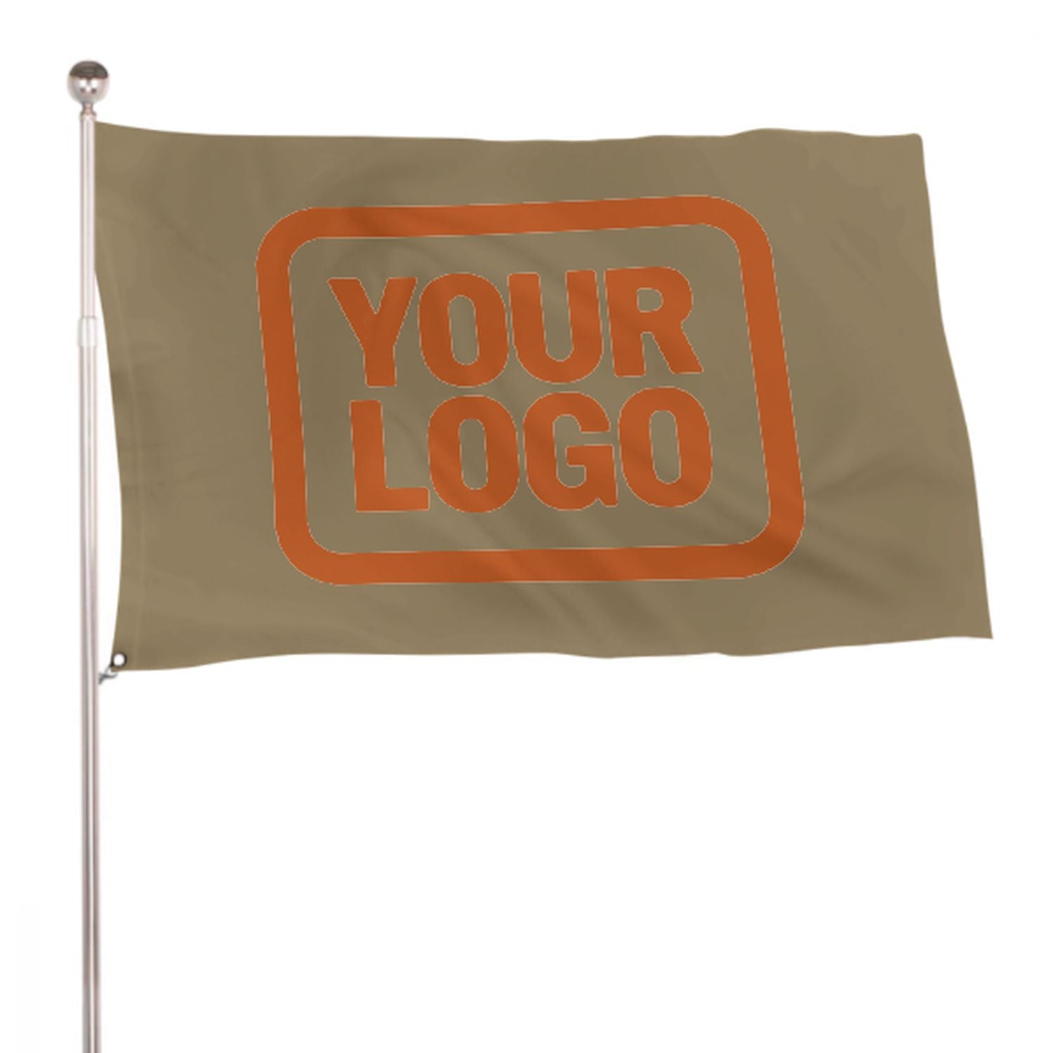 Maßgeschneidertes Hellkhaki Orange Flagge