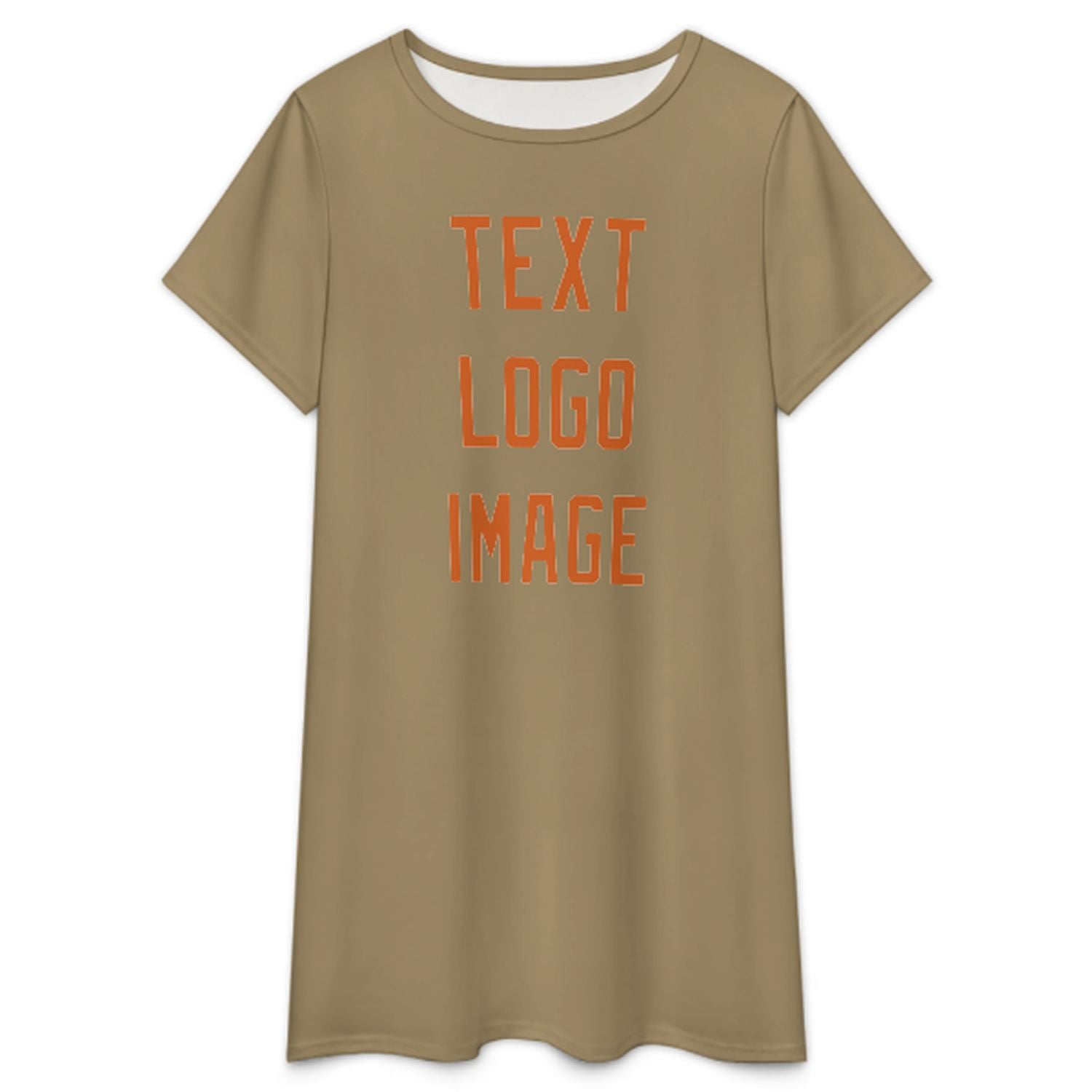 Maßgeschneidertes Hellkhaki Orange Nachthemd