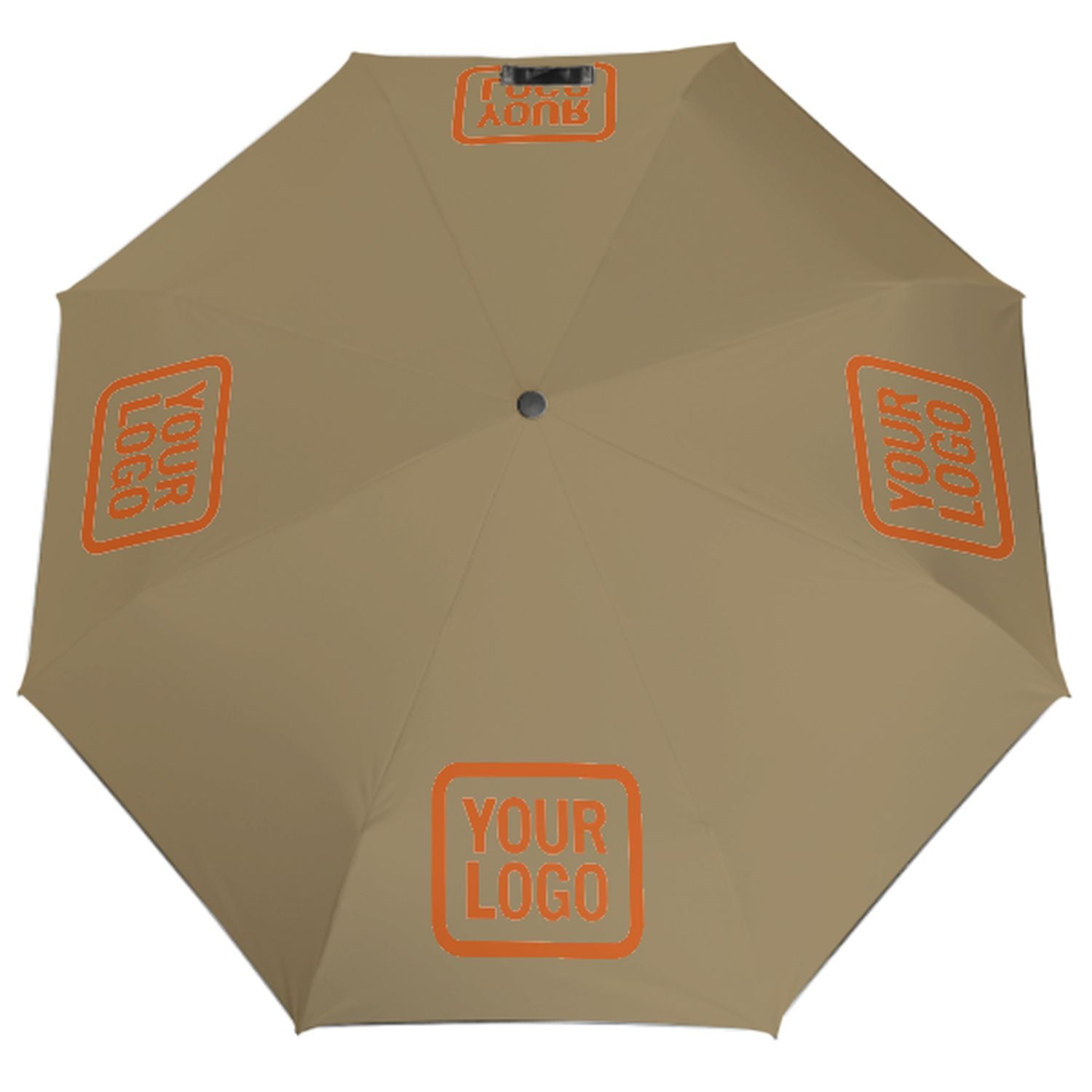Maßgeschneidertes Hellkhaki Orange Automatik-Regenschirm