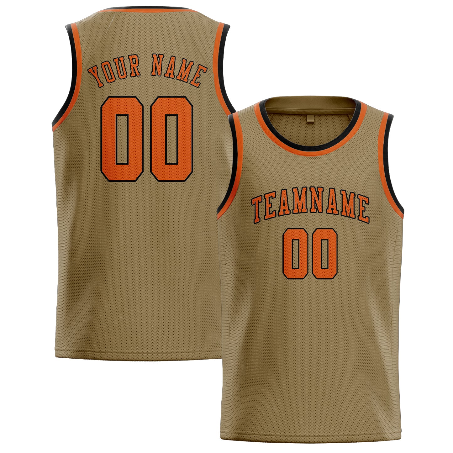Benutzerdefiniertes Professionelles Hellkhaki Orange Basketballtrikot