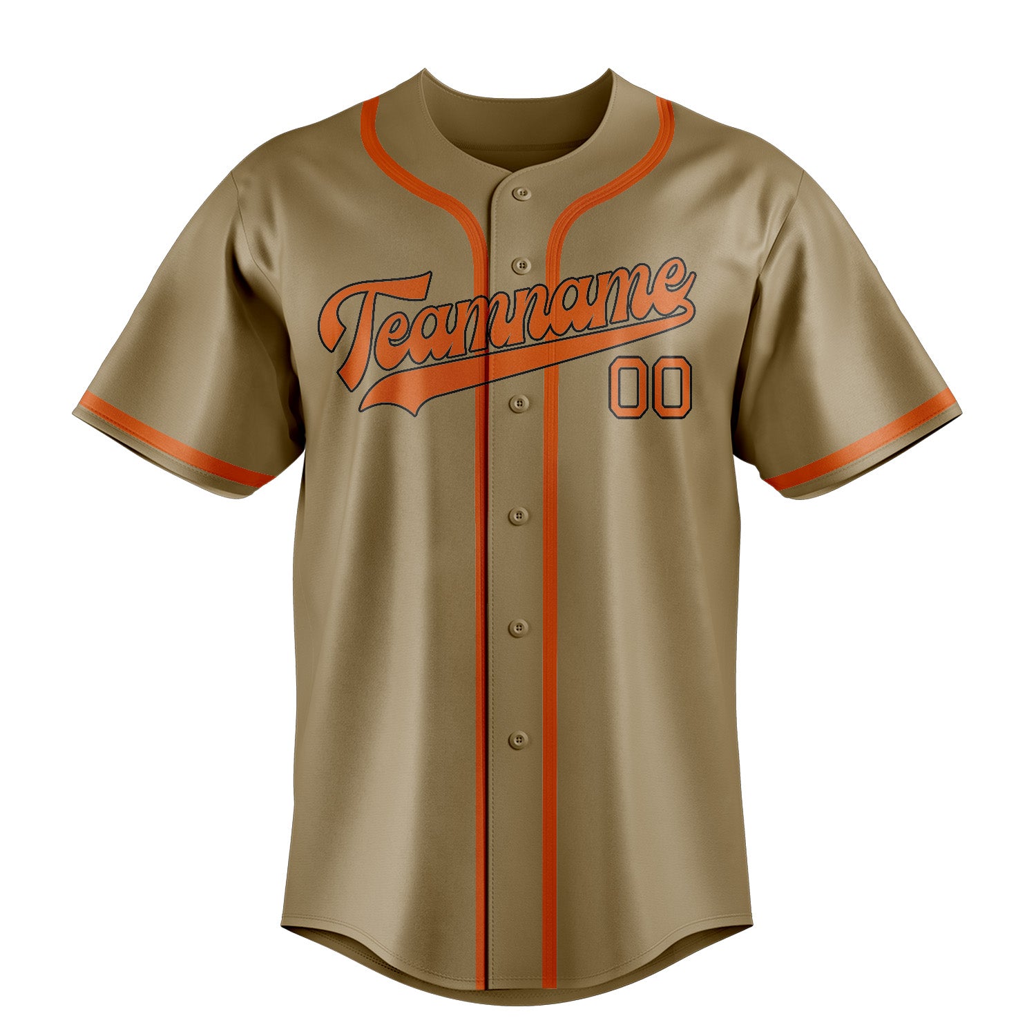 Benutzerdefiniertes Professionelles Hellkhaki Orange Baseballtrikot