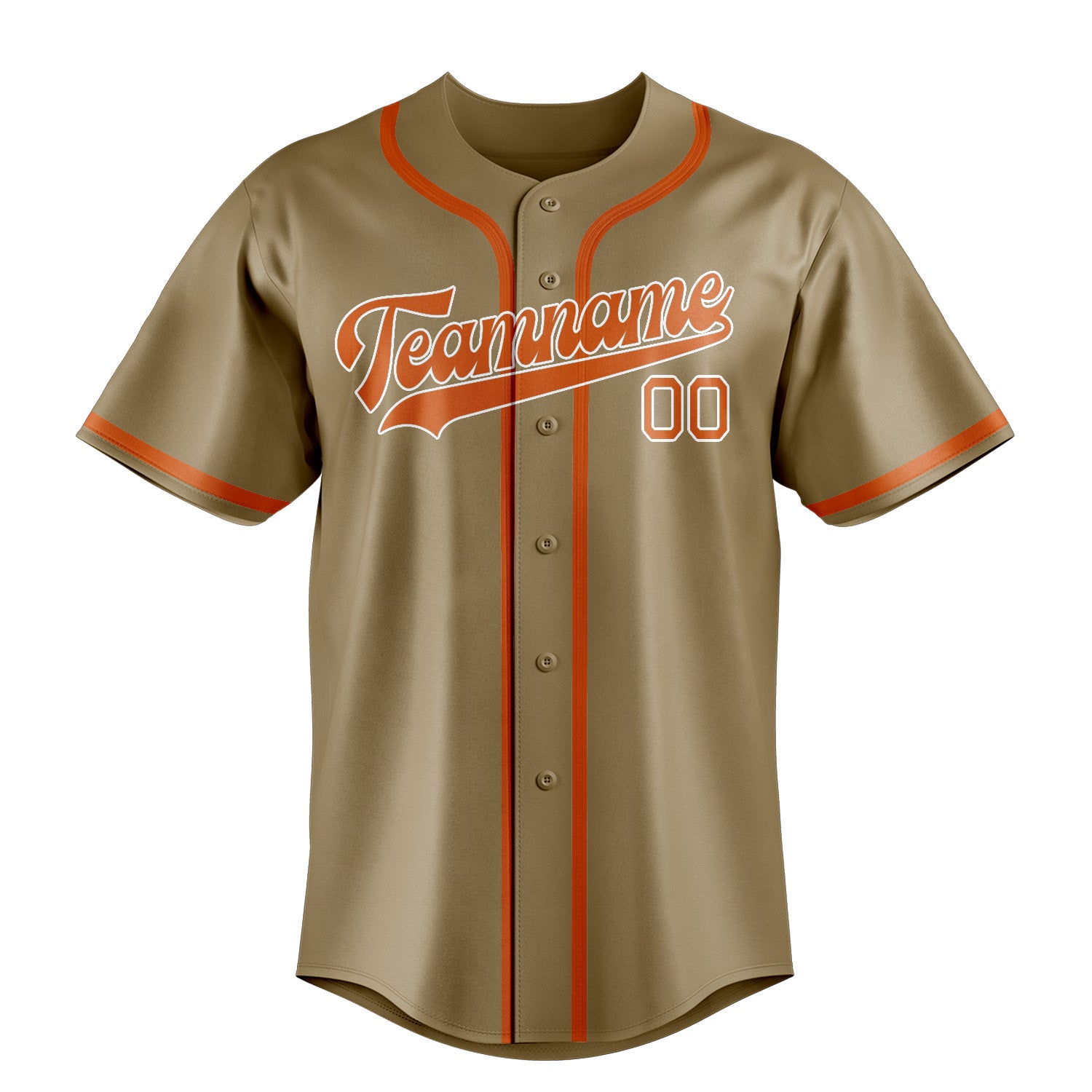 Benutzerdefiniertes Professionelles Hellkhaki Orange Baseballtrikot