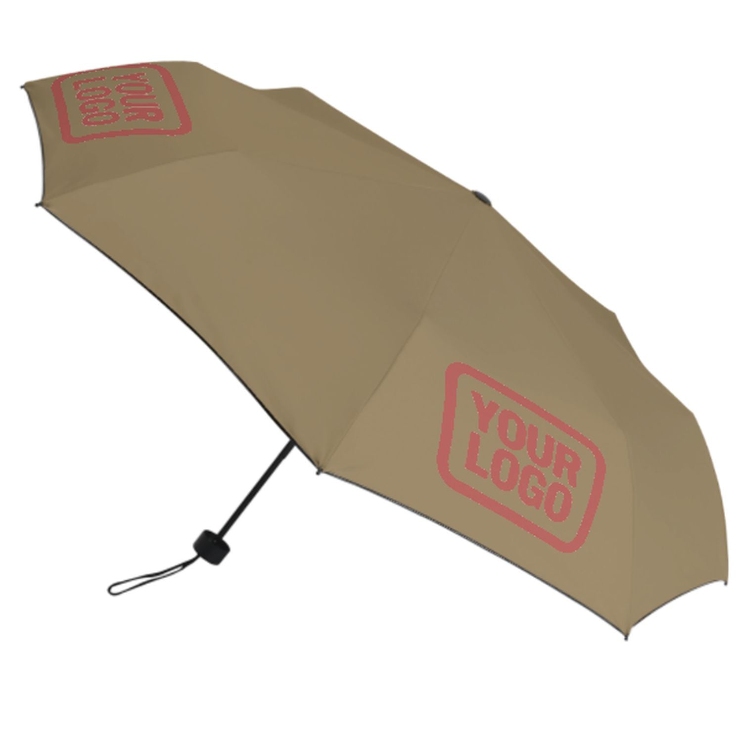 Maßgeschneidertes Hellkhaki Kupferrose Automatik-Regenschirm