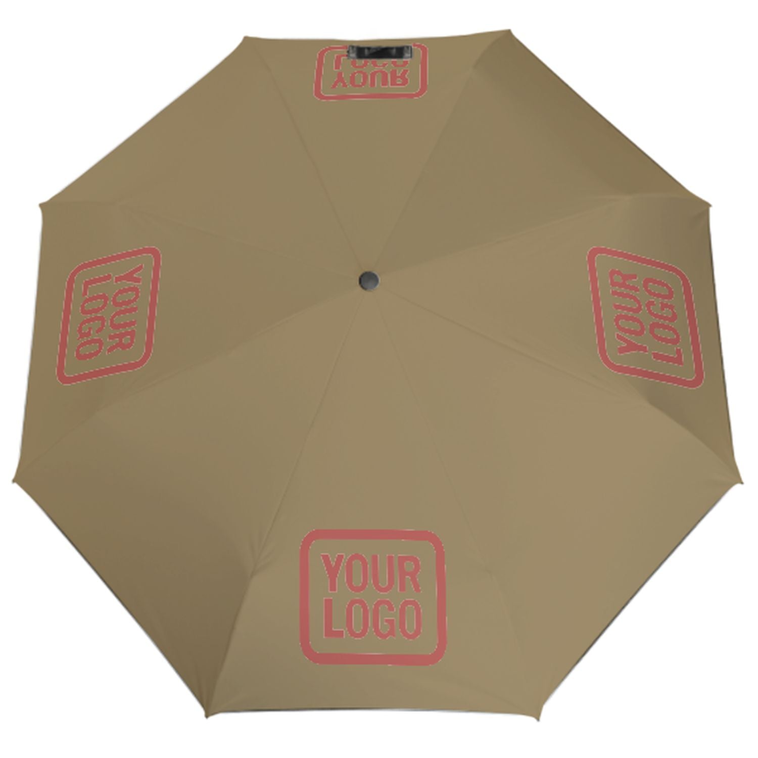 Maßgeschneidertes Hellkhaki Kupferrose Automatik-Regenschirm