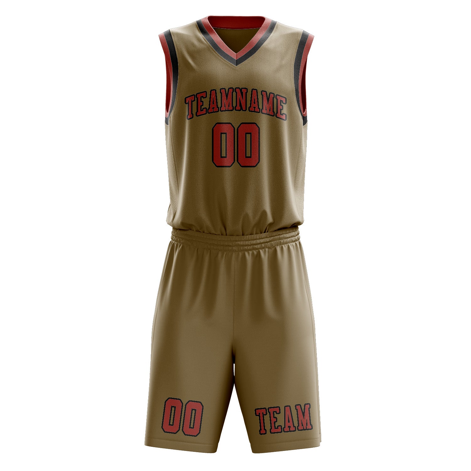 Benutzerdefiniertes Professionelles Hellkhaki Kupferrose Basketballtrikot-Set