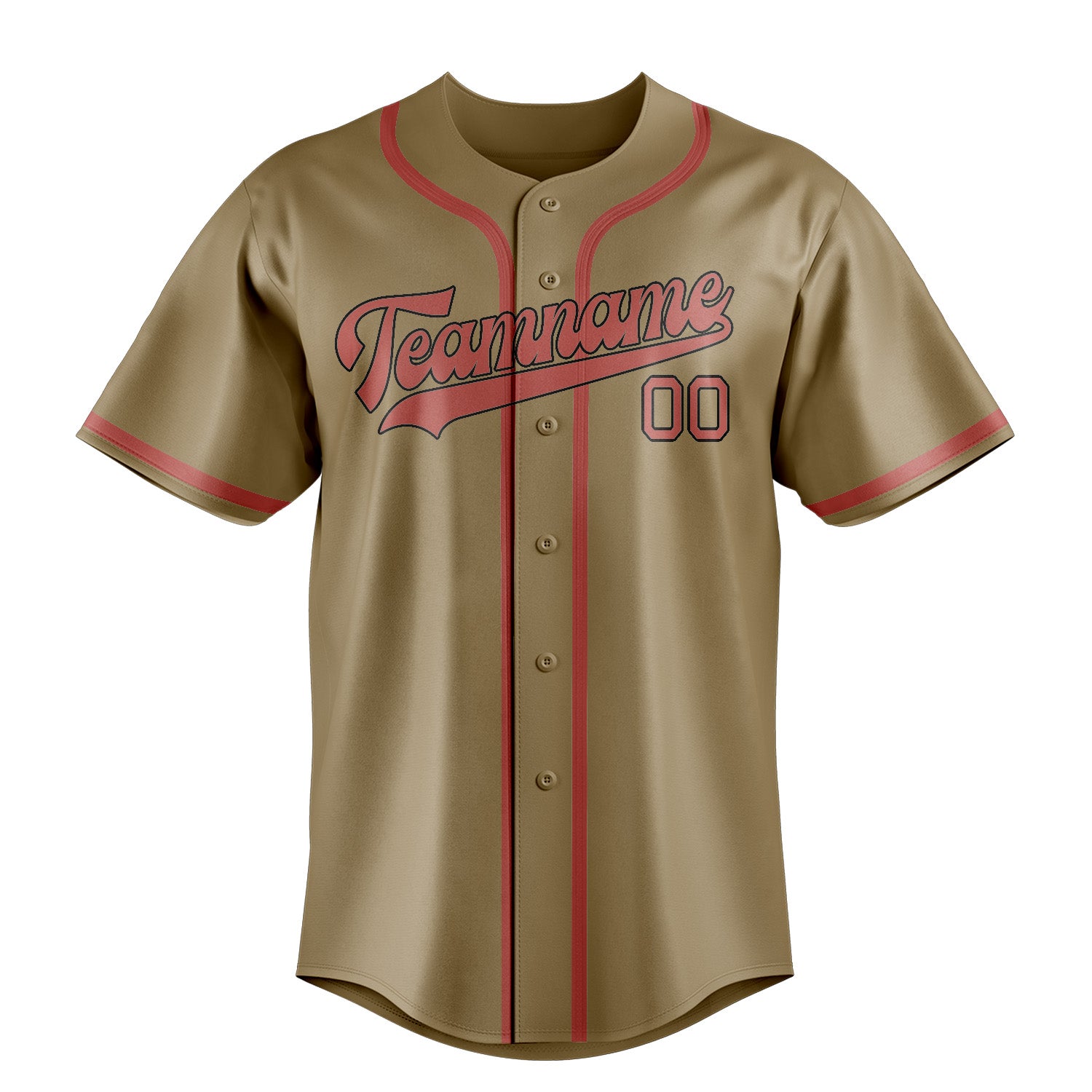 Benutzerdefiniertes Professionelles Hellkhaki Kupferrose Baseballtrikot