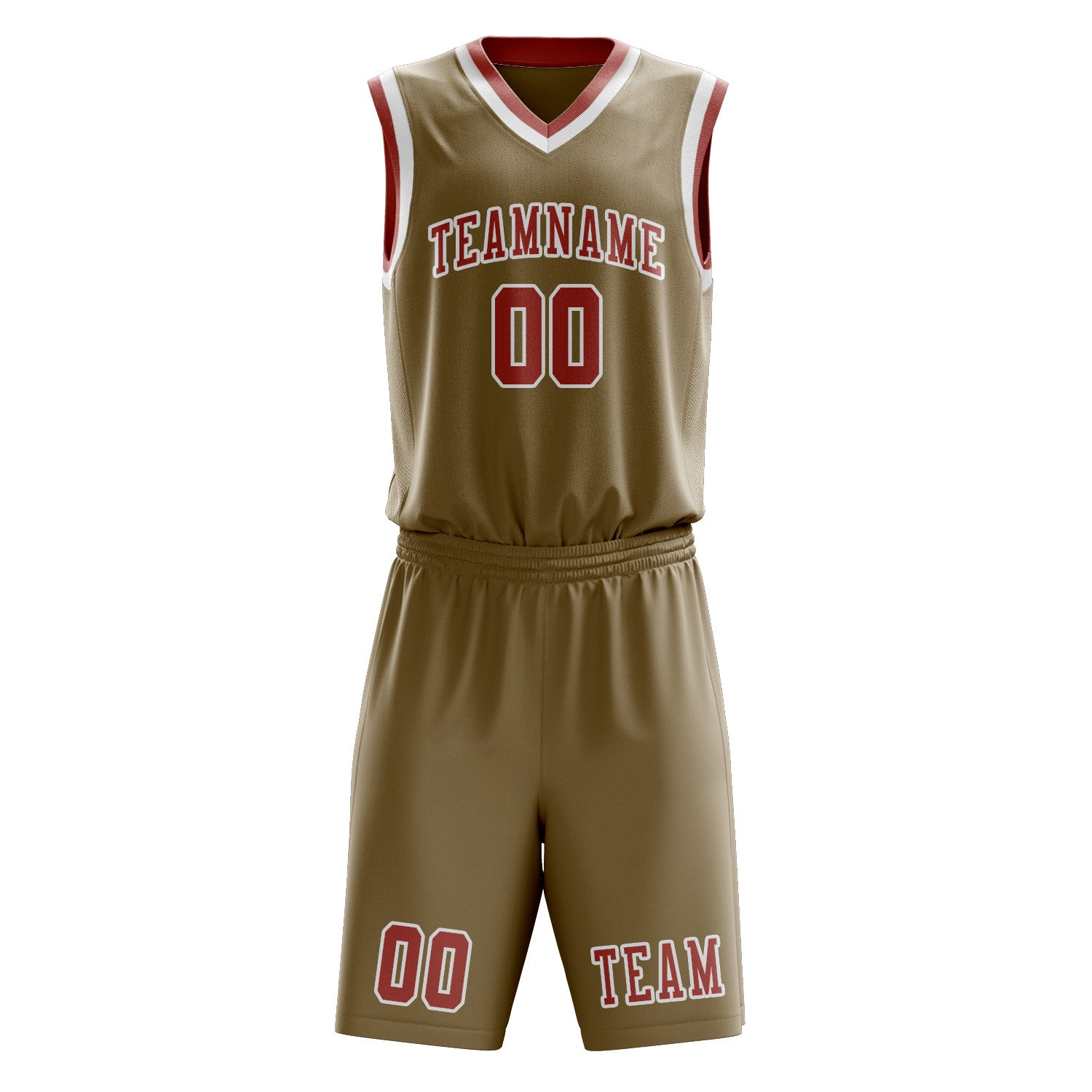 Benutzerdefiniertes Professionelles Hellkhaki Kupferrose Basketballtrikot-Set