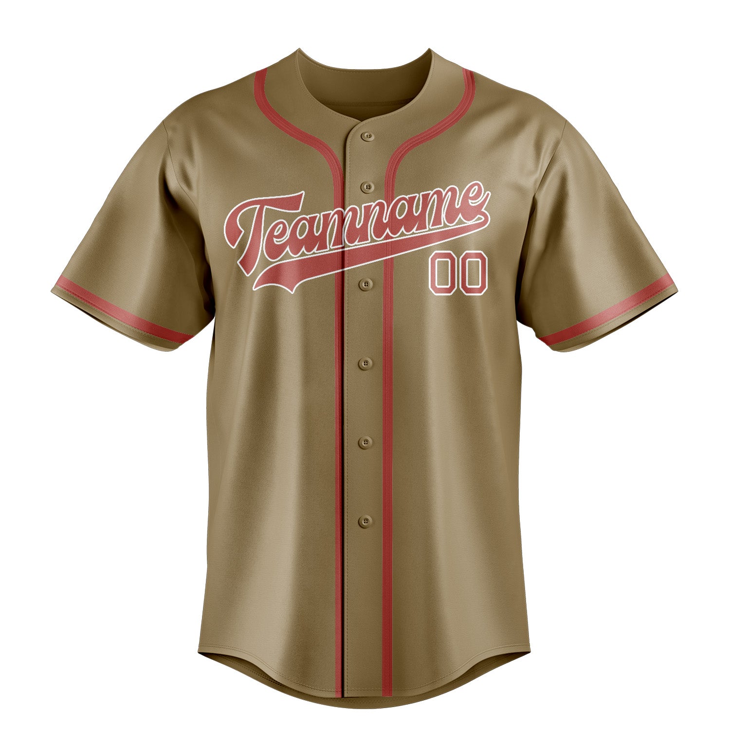 Benutzerdefiniertes Professionelles Hellkhaki Kupferrose Baseballtrikot