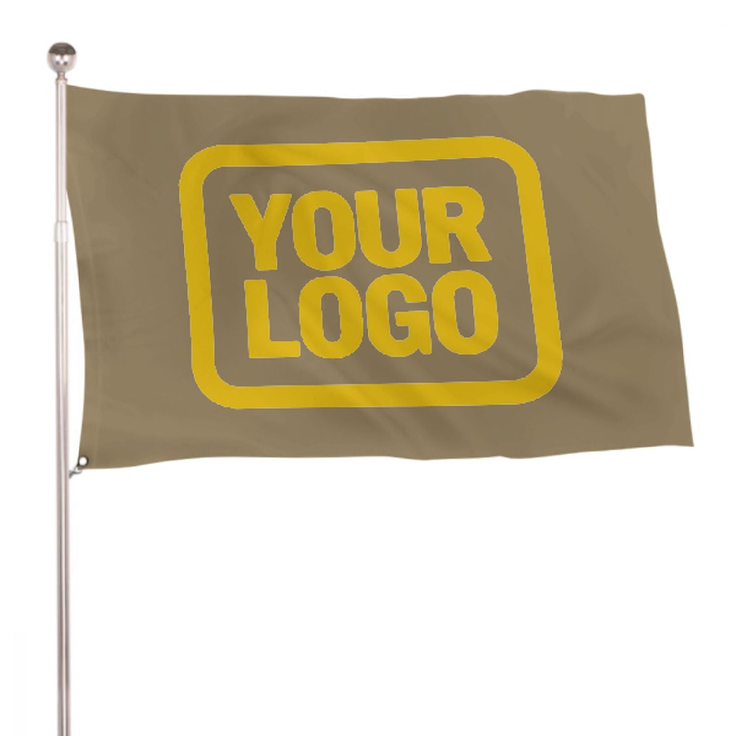 Maßgeschneidertes Hellkhaki Gold Flagge