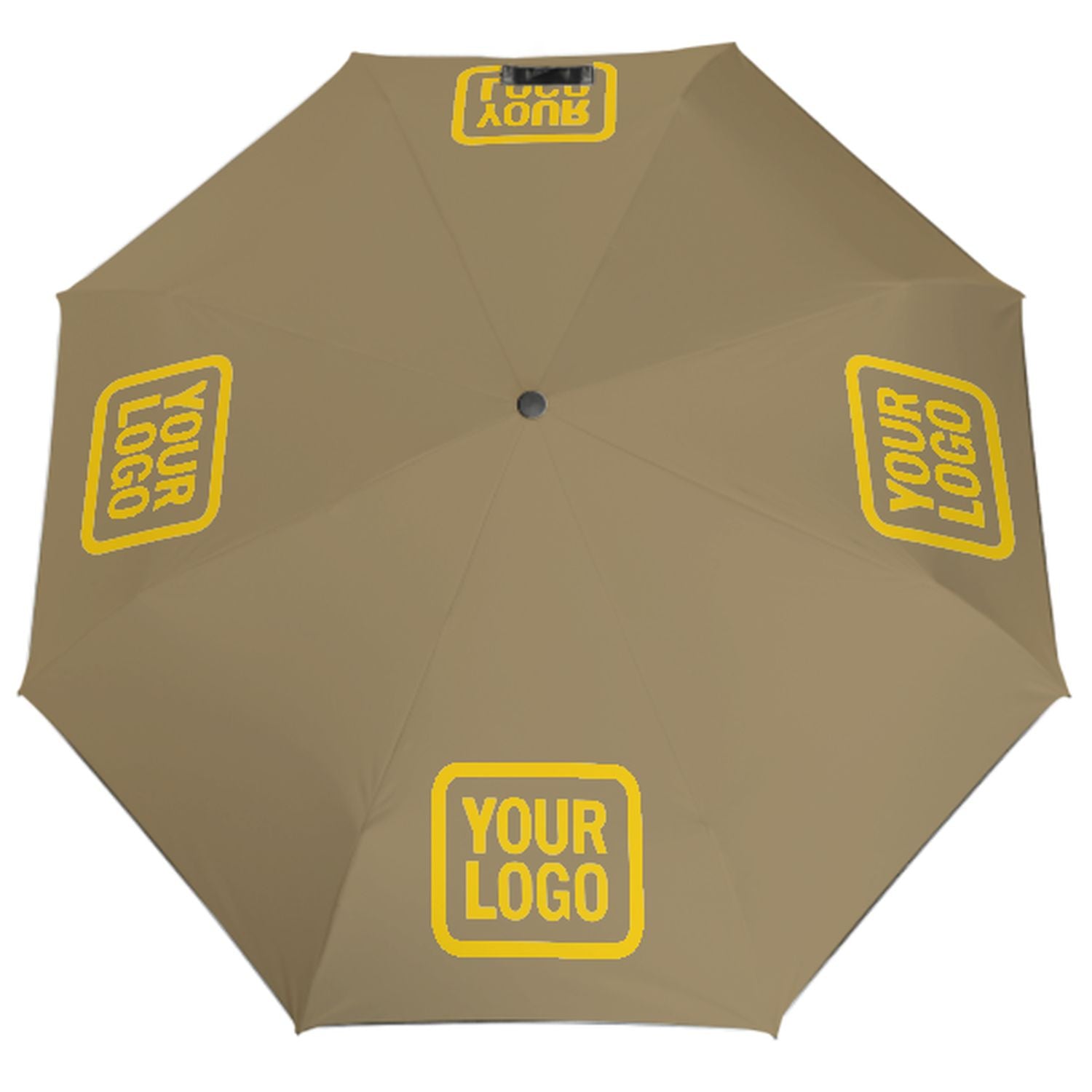 Maßgeschneidertes Hellkhaki Gold Automatik-Regenschirm