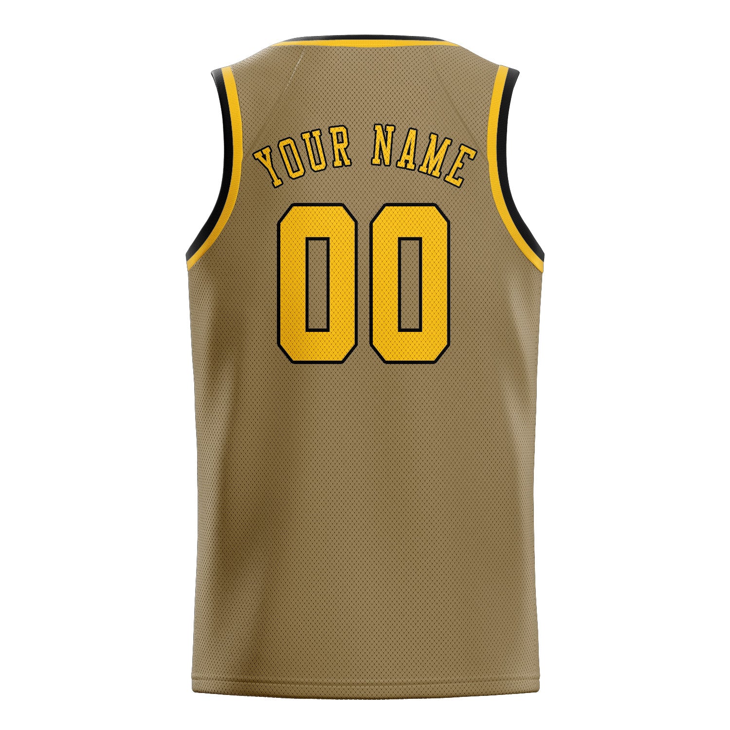 Benutzerdefiniertes Professionelles Hellkhaki Gold Basketballtrikot