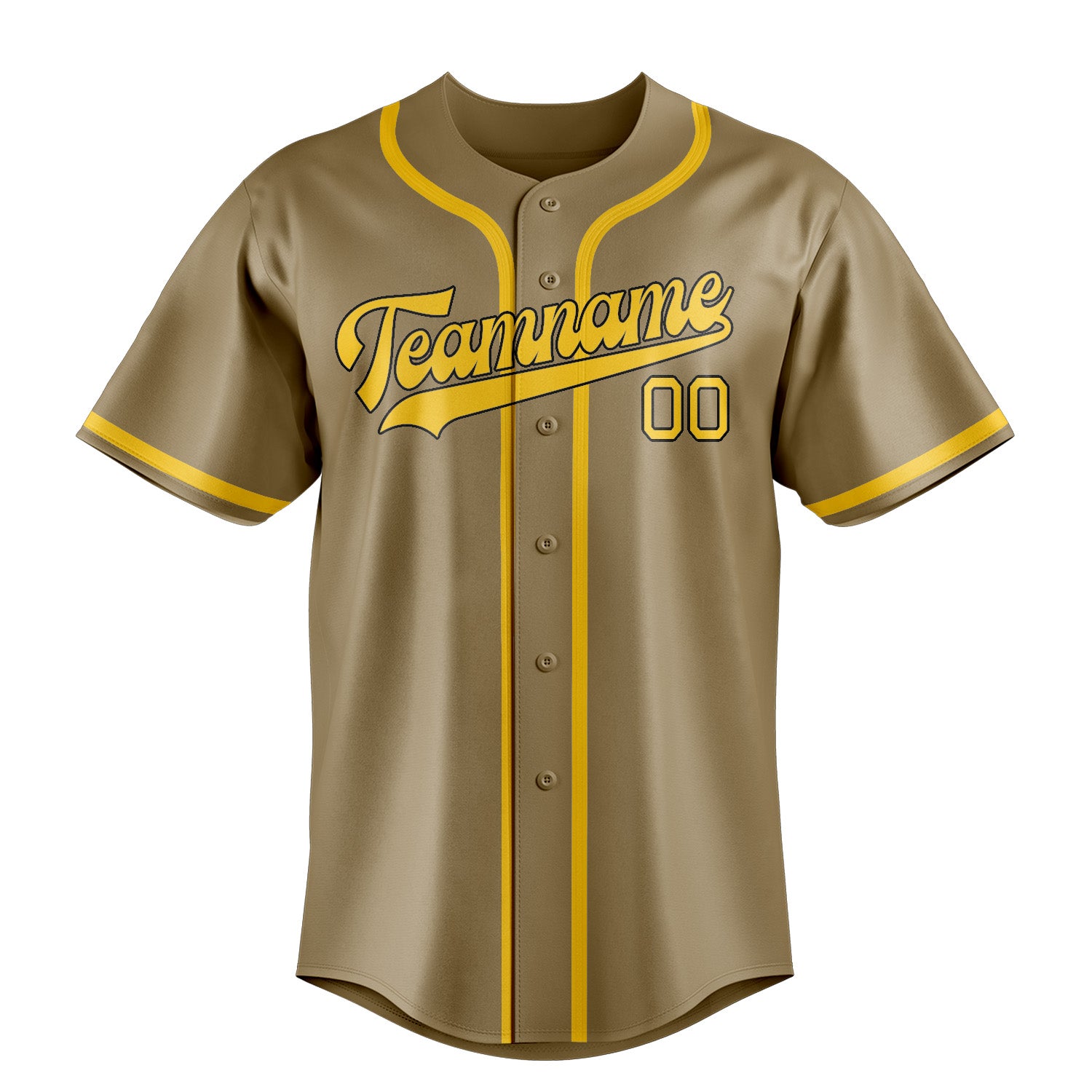 Benutzerdefiniertes Professionelles Hellkhaki Gold Baseballtrikot