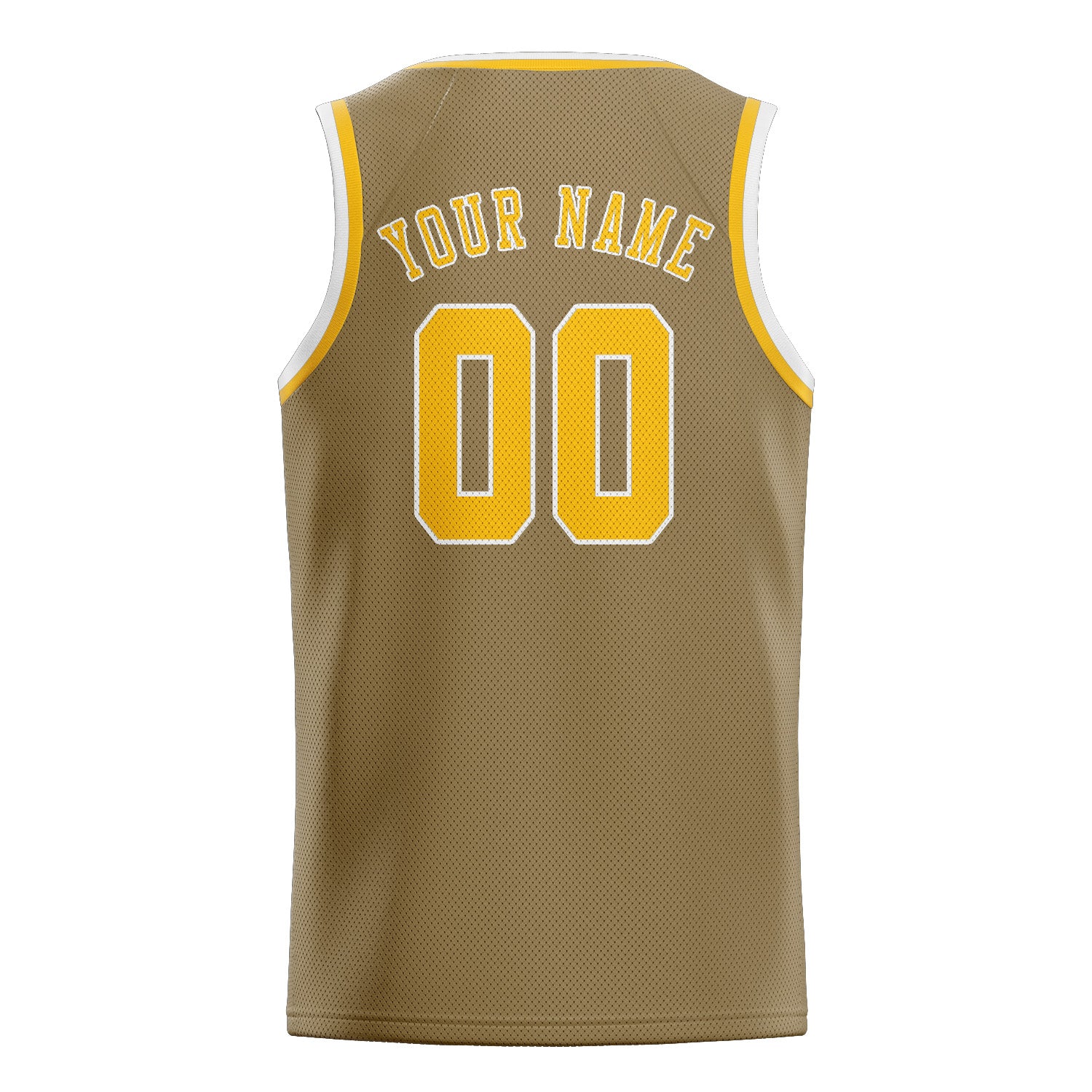 Benutzerdefiniertes Professionelles Hellkhaki Gold Basketballtrikot