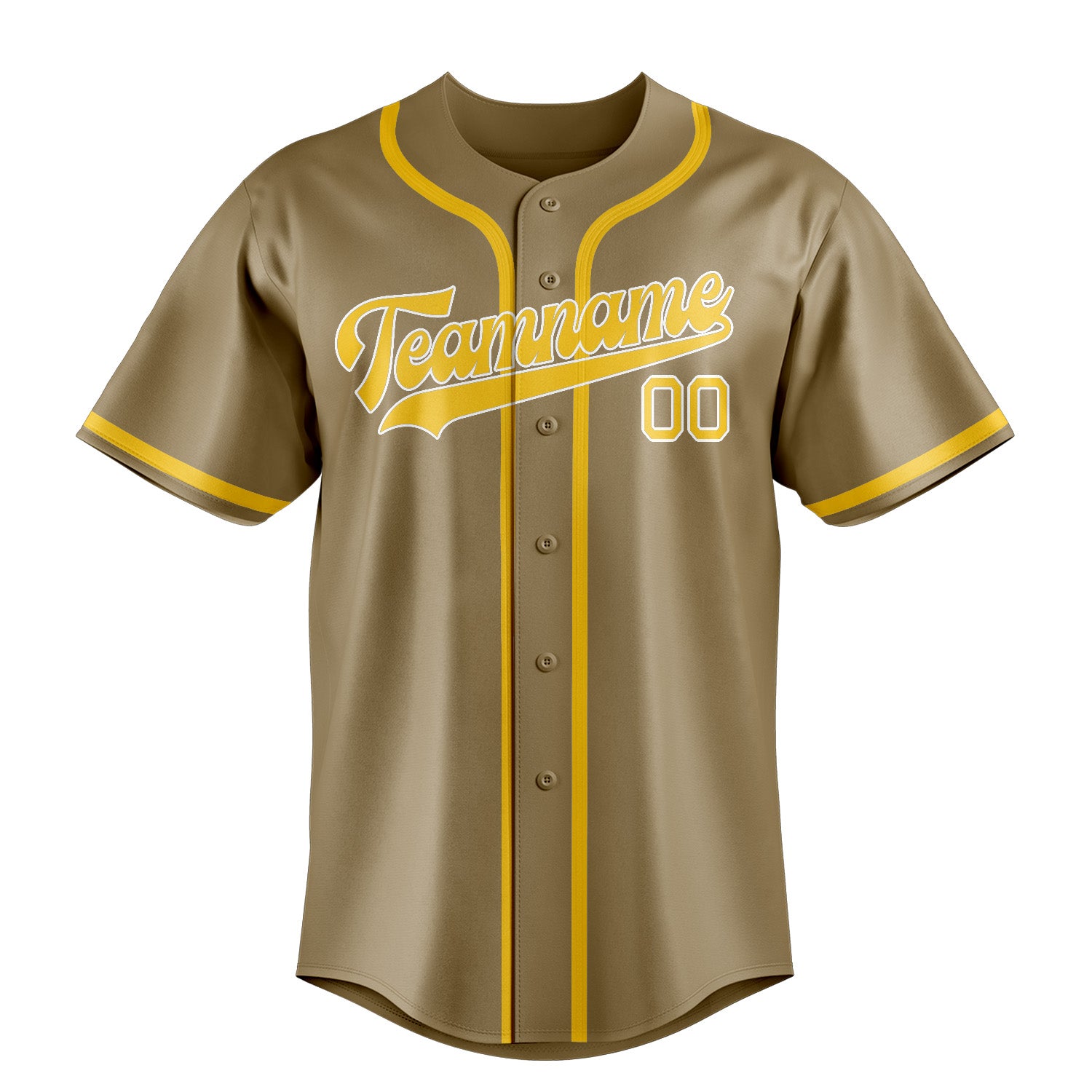 Benutzerdefiniertes Professionelles Hellkhaki Gold Baseballtrikot