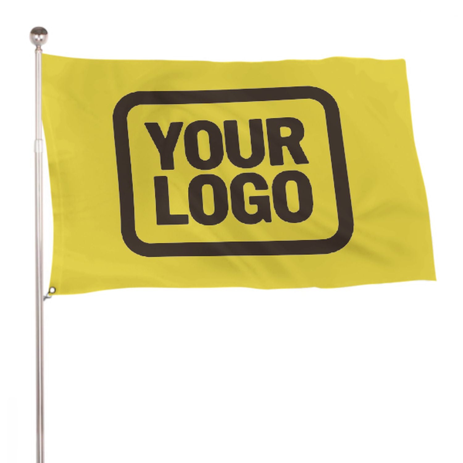 Maßgeschneidertes Blassgelb Braun Flagge