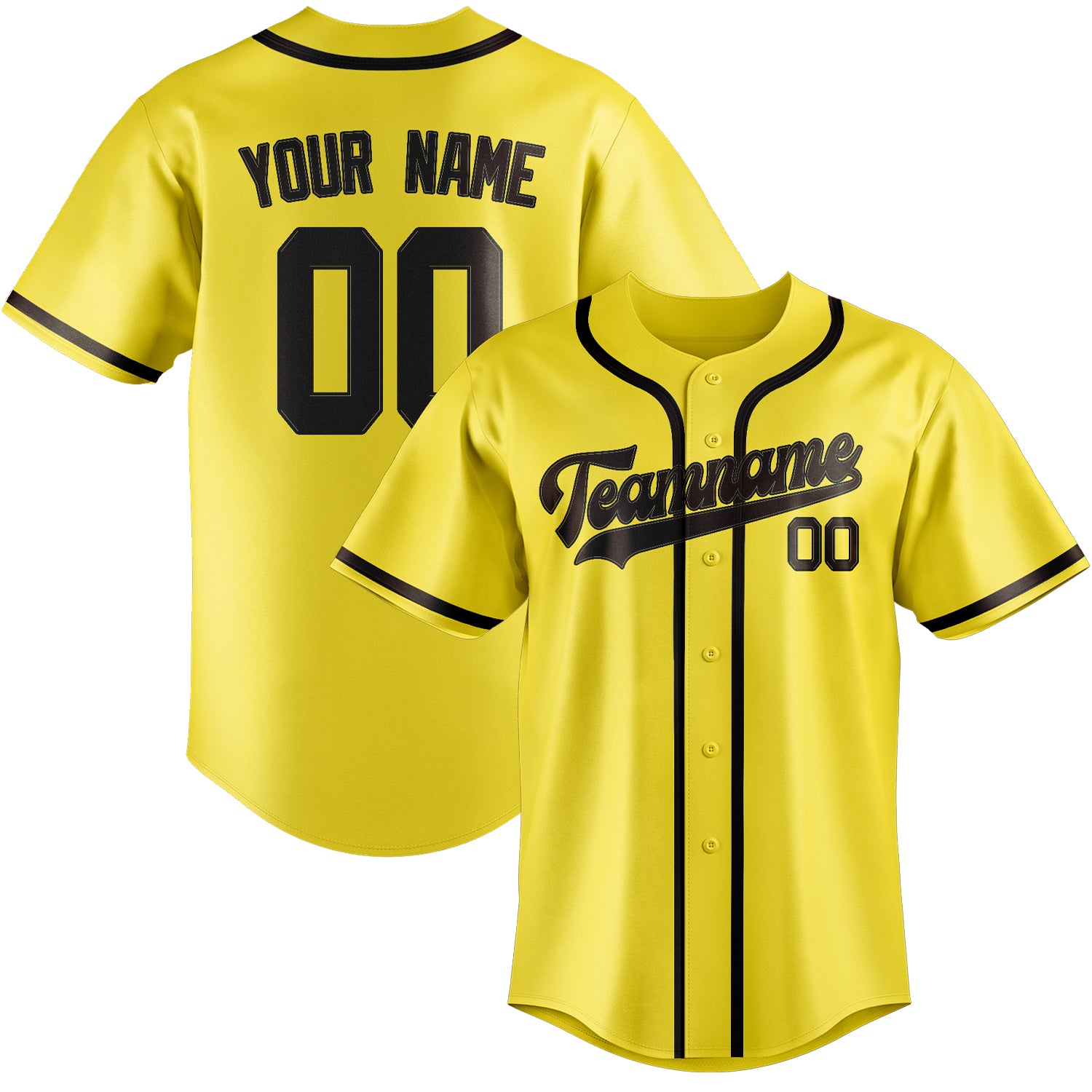 Benutzerdefiniertes Professionelles Blassgelb Braun Baseballtrikot