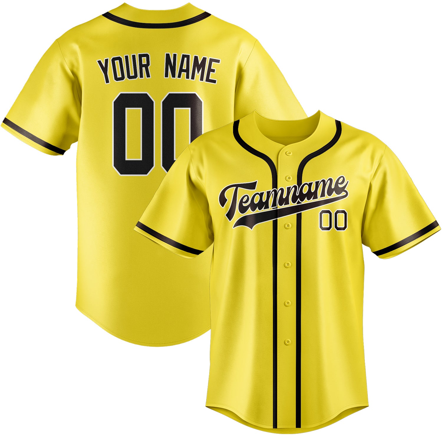 Benutzerdefiniertes Professionelles Blassgelb Braun Baseballtrikot