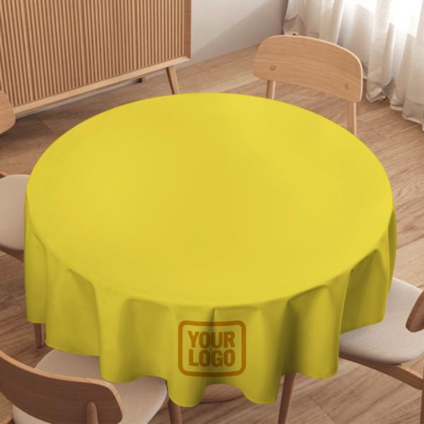 Maßgeschneidertes Blassgelb Gelb Runde Tischdecke