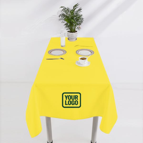 Tovaglia quadrata personalizzata color giallo pallido verde oliva scuro