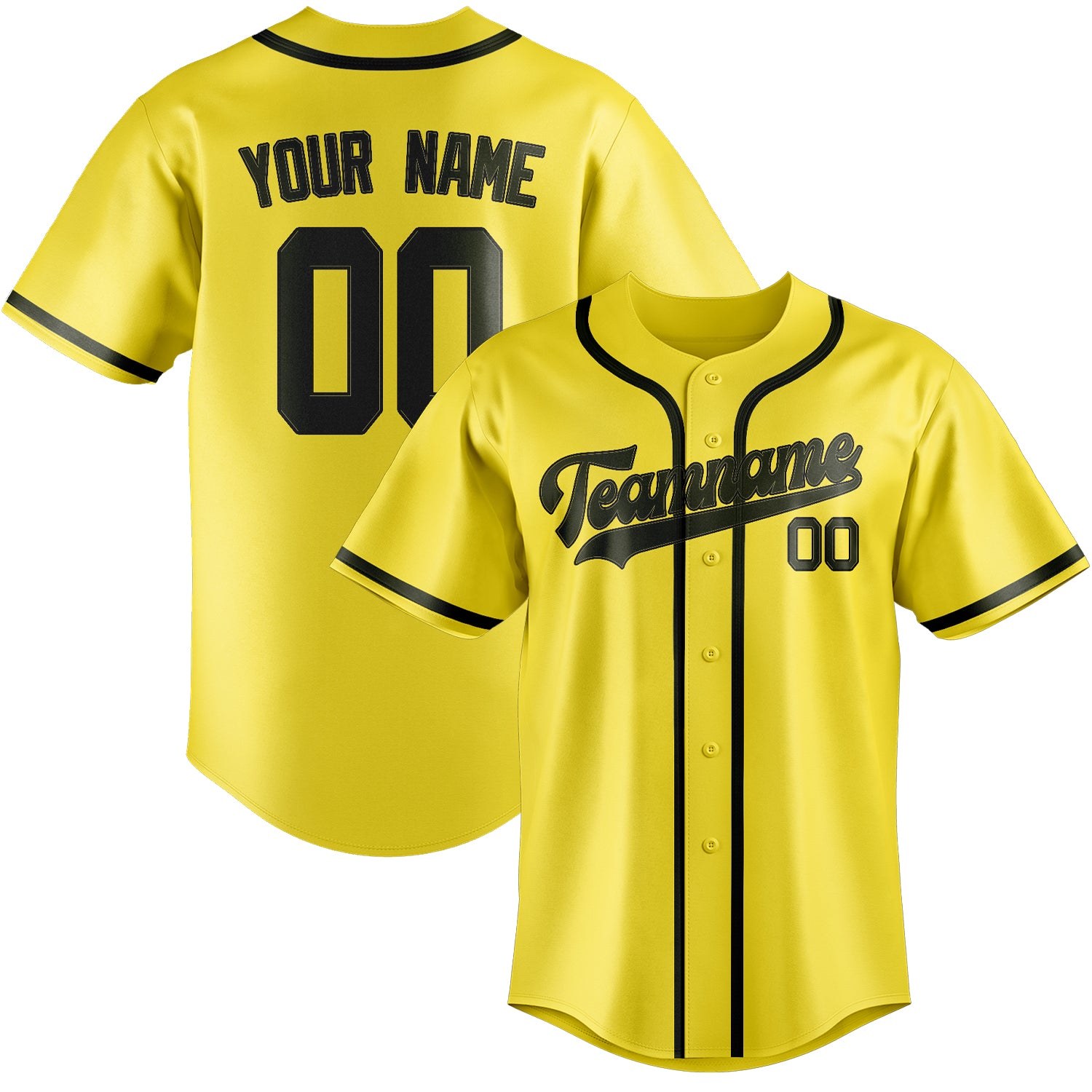 Benutzerdefiniertes Professionelles Blassgelb Dunkles Oliv Baseballtrikot