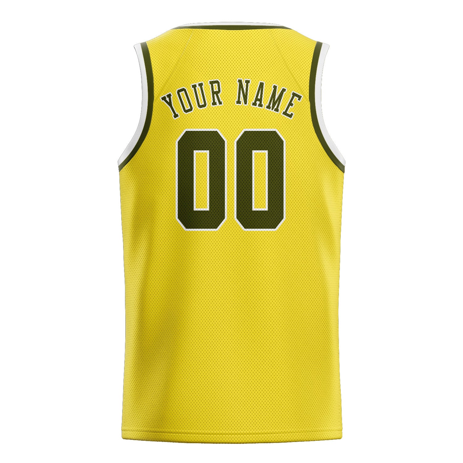 Benutzerdefiniertes Professionelles Blassgelb Dunkles Oliv Basketballtrikot