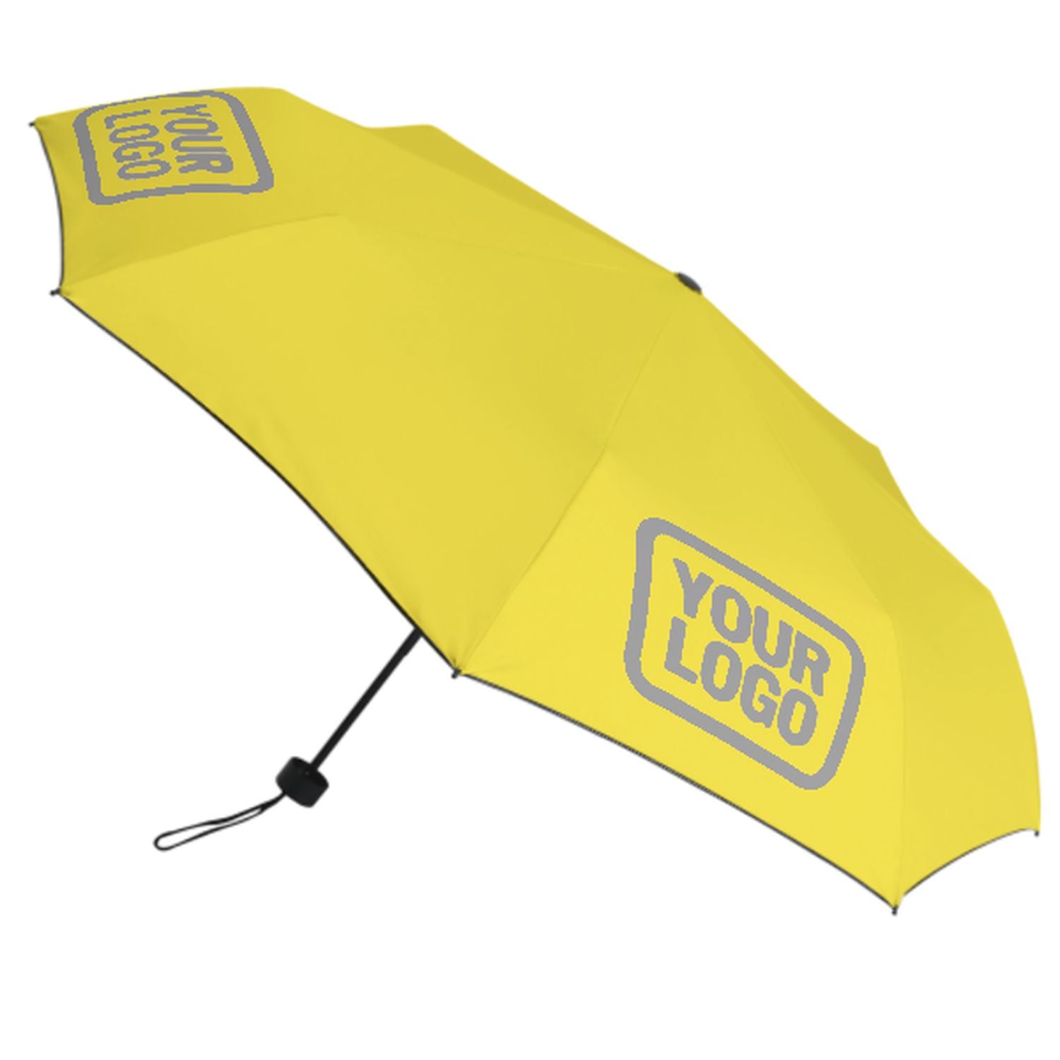 Maßgeschneidertes Blassgelb Grau Automatik-Regenschirm