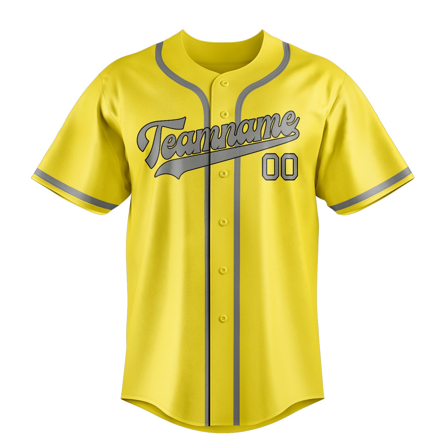 Benutzerdefiniertes Professionelles Blassgelb Grau Baseballtrikot