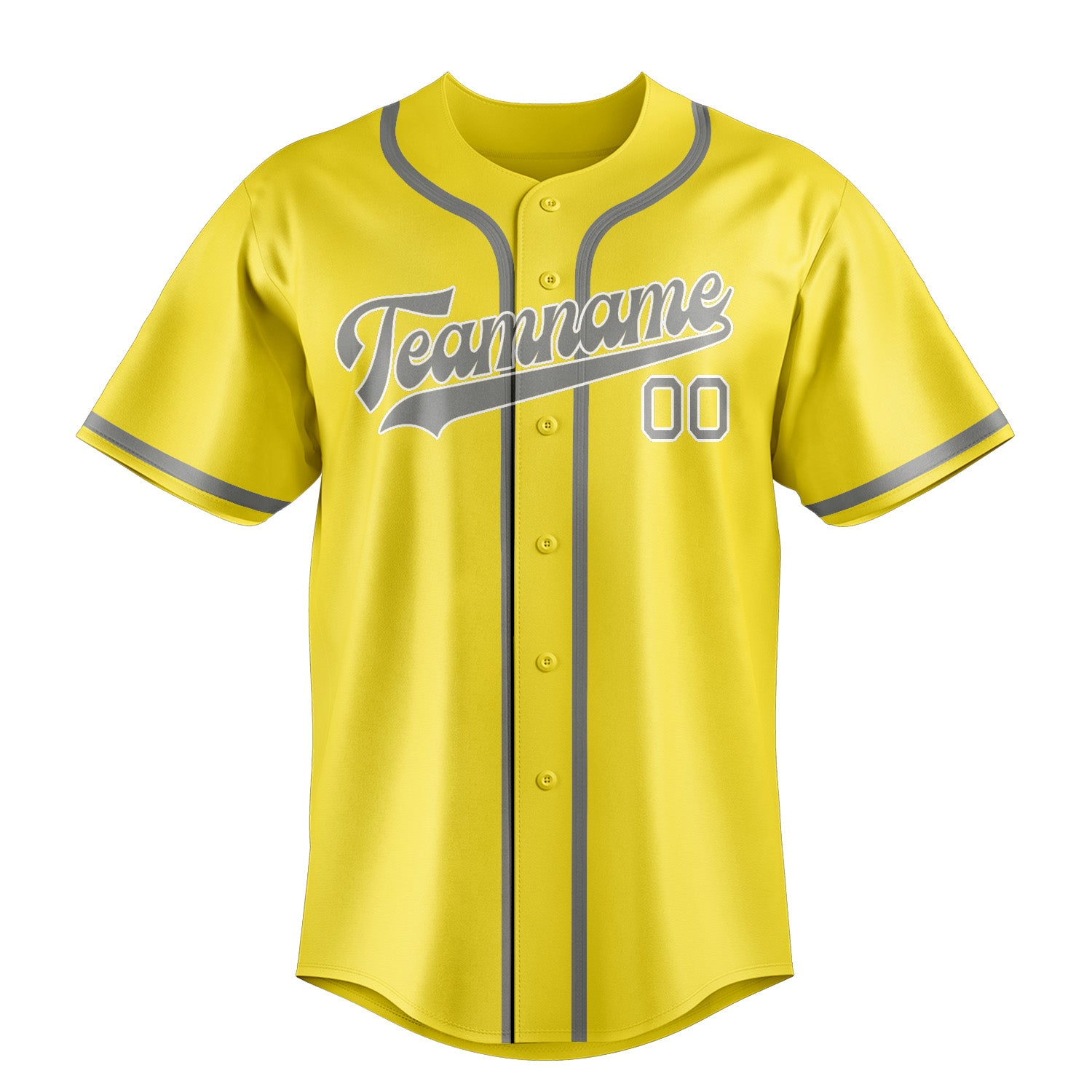 Benutzerdefiniertes Professionelles Blassgelb Grau Baseballtrikot