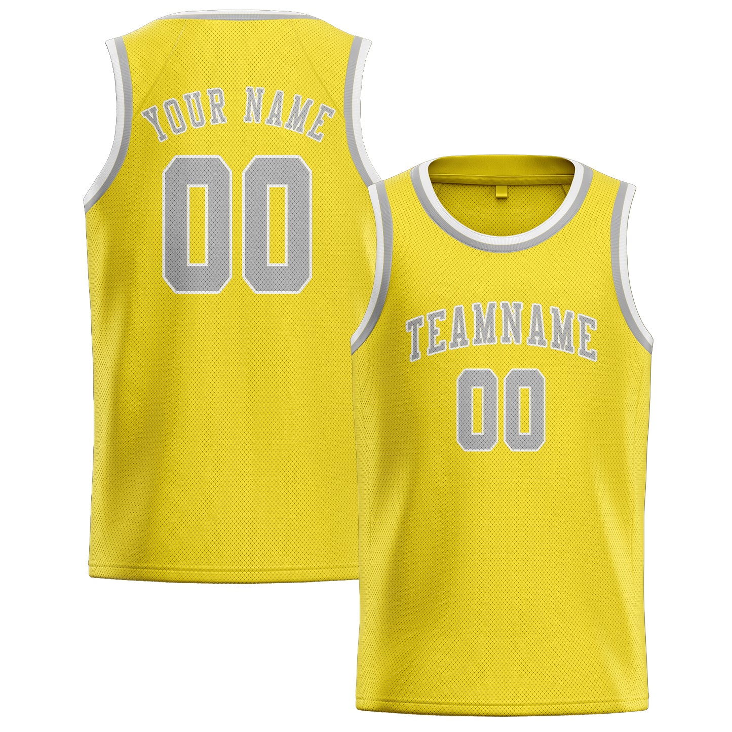 Benutzerdefiniertes Professionelles Blassgelb Grau Basketballtrikot