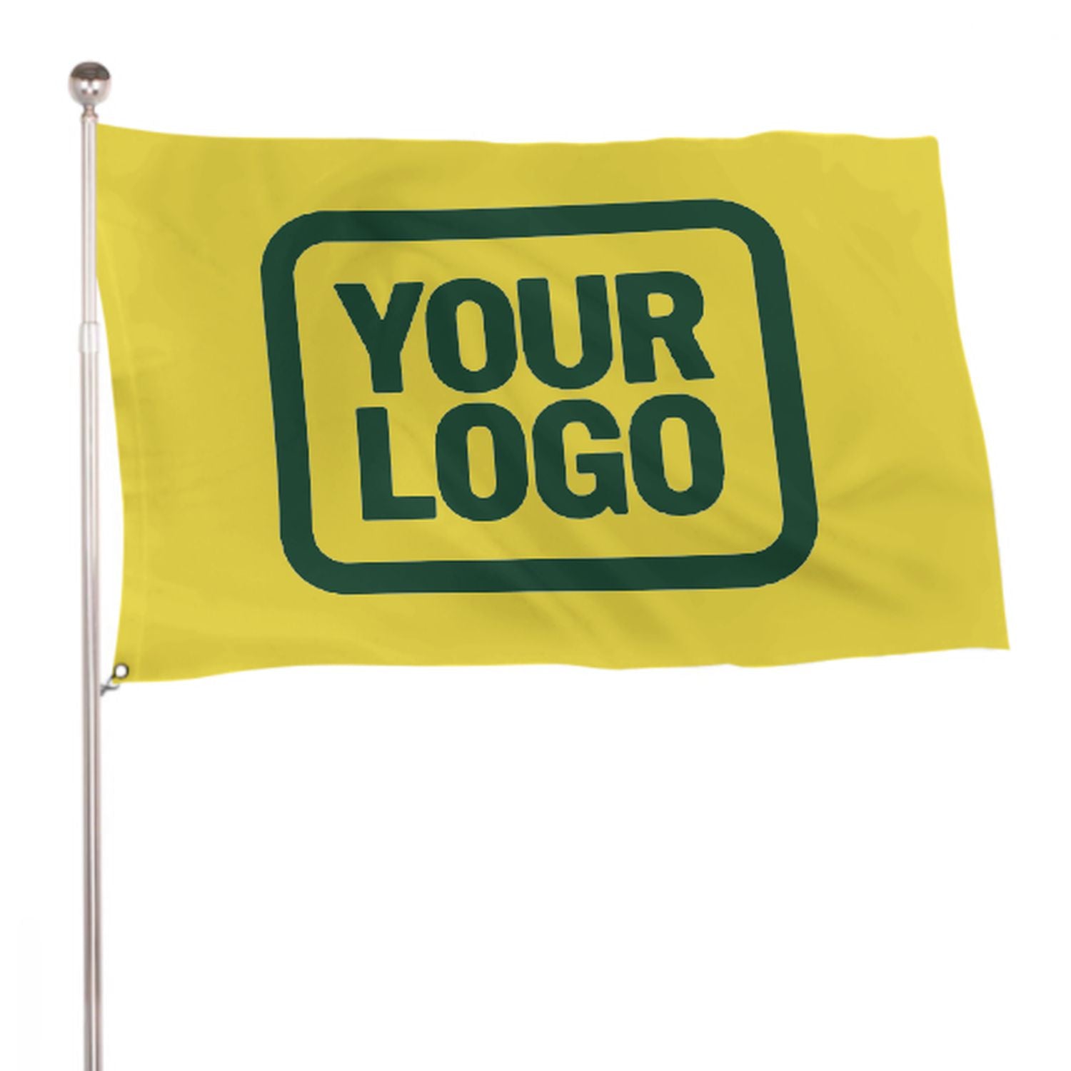 Maßgeschneidertes Blassgelb Moosgrün Flagge