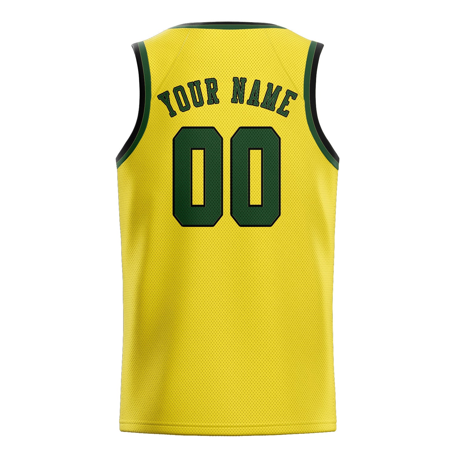Benutzerdefiniertes Professionelles Blassgelb Tannengrün Basketballtrikot