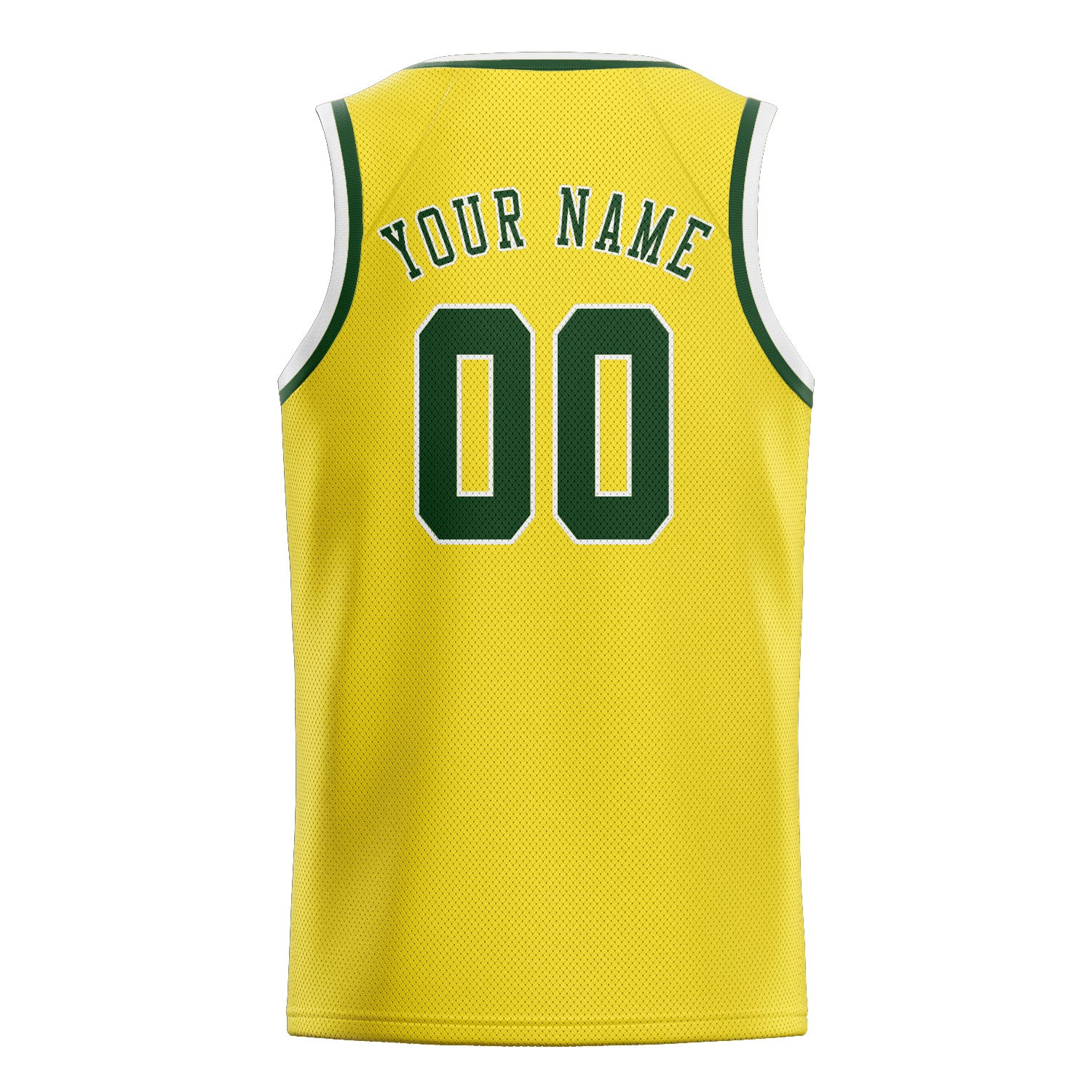 Benutzerdefiniertes Professionelles Blassgelb Tannengrün Basketballtrikot