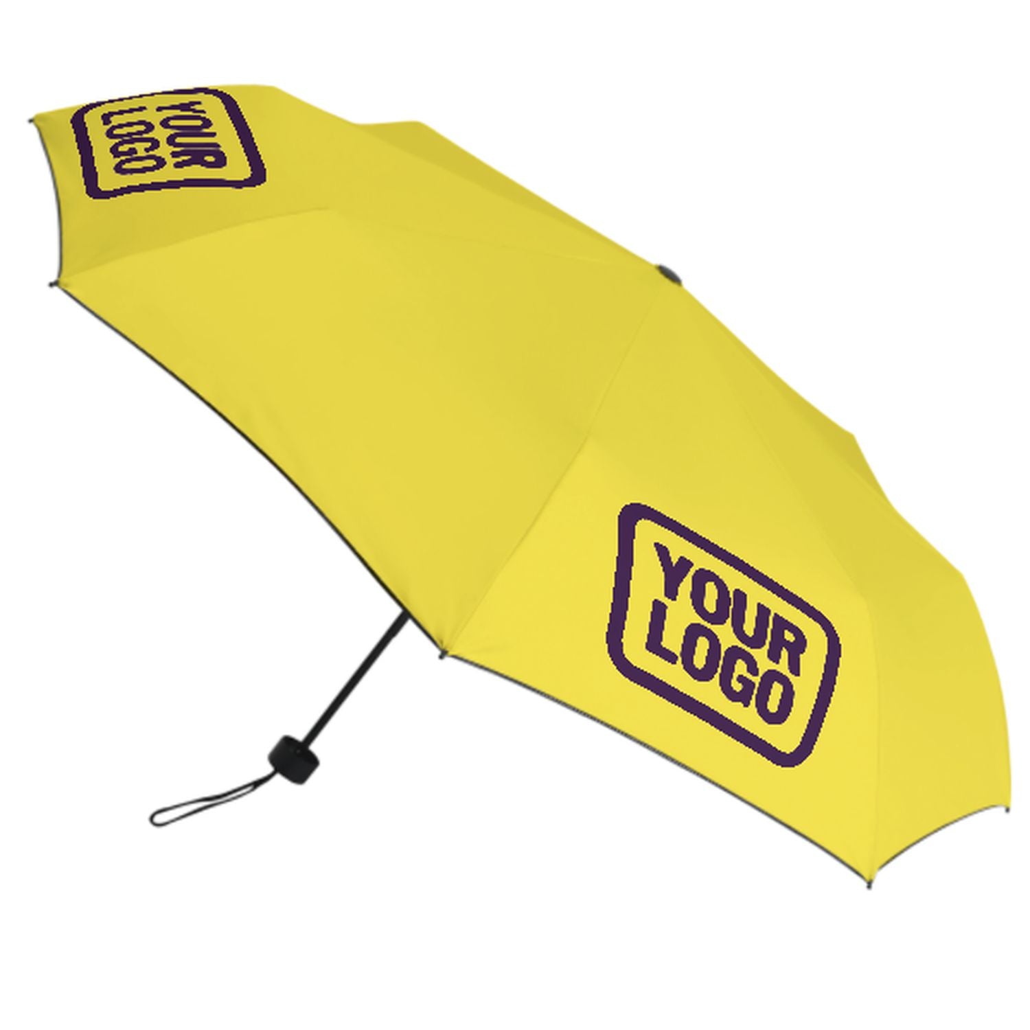 Maßgeschneidertes Blassgelb Lila Automatik-Regenschirm