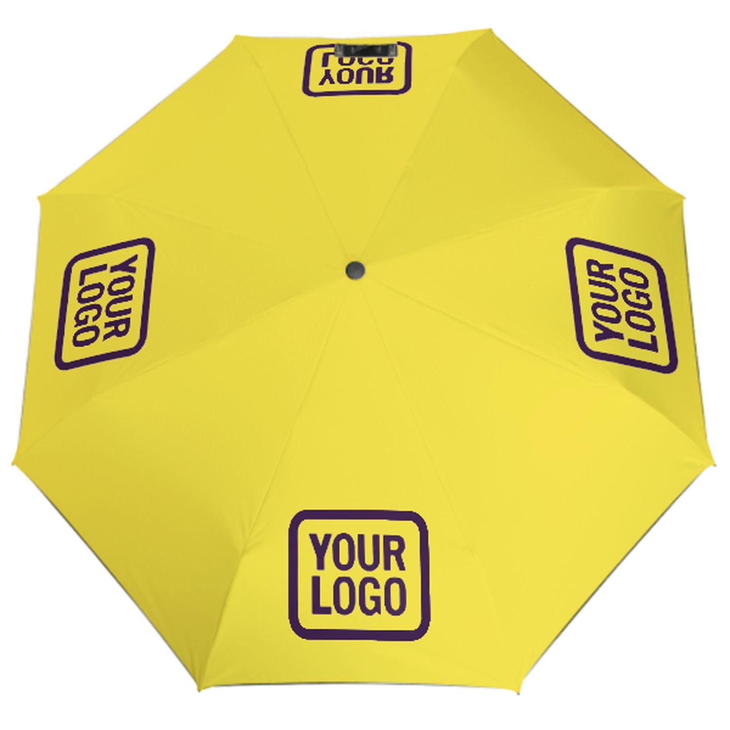 Maßgeschneidertes Blassgelb Lila Automatik-Regenschirm