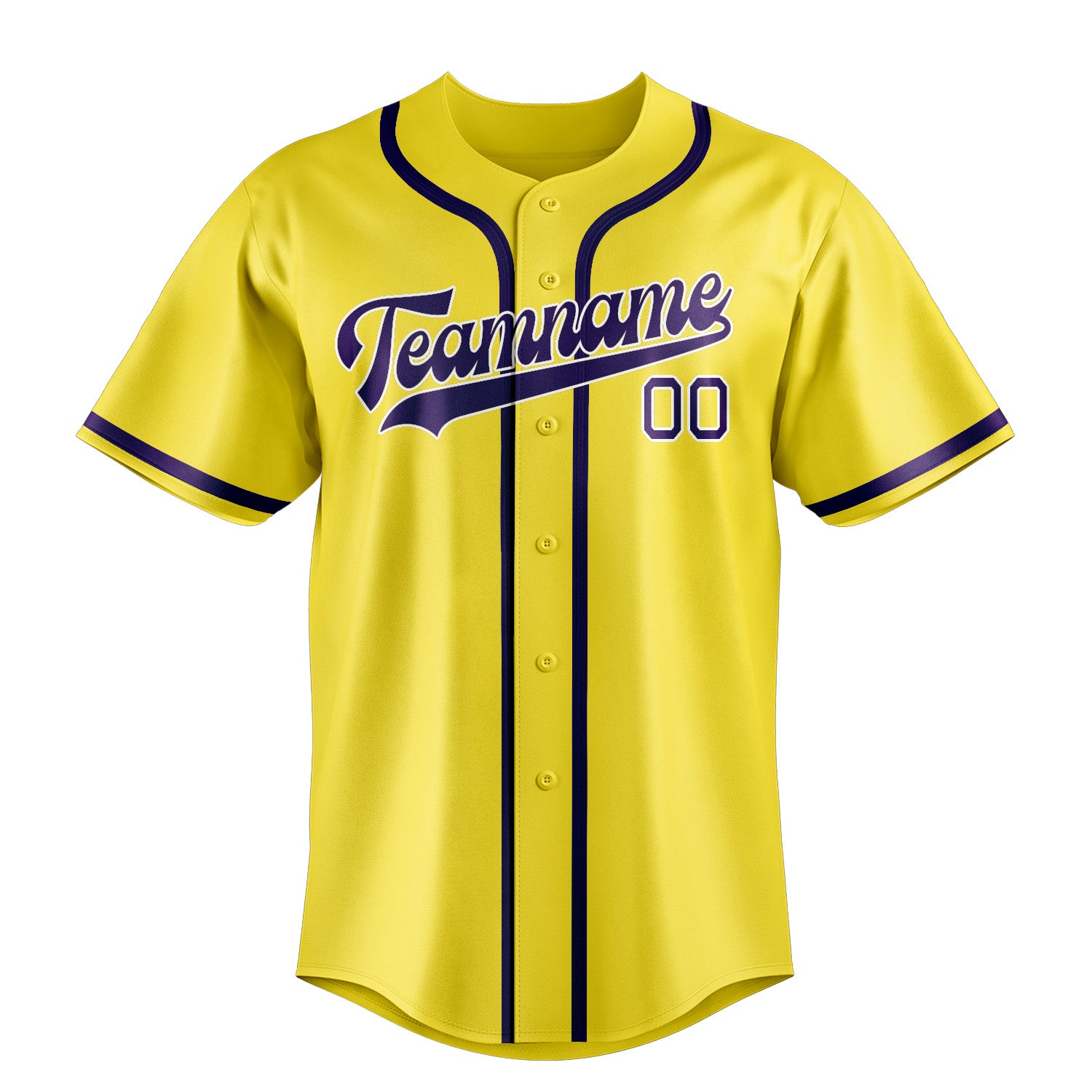 Benutzerdefiniertes Professionelles Blassgelb Lila Baseballtrikot