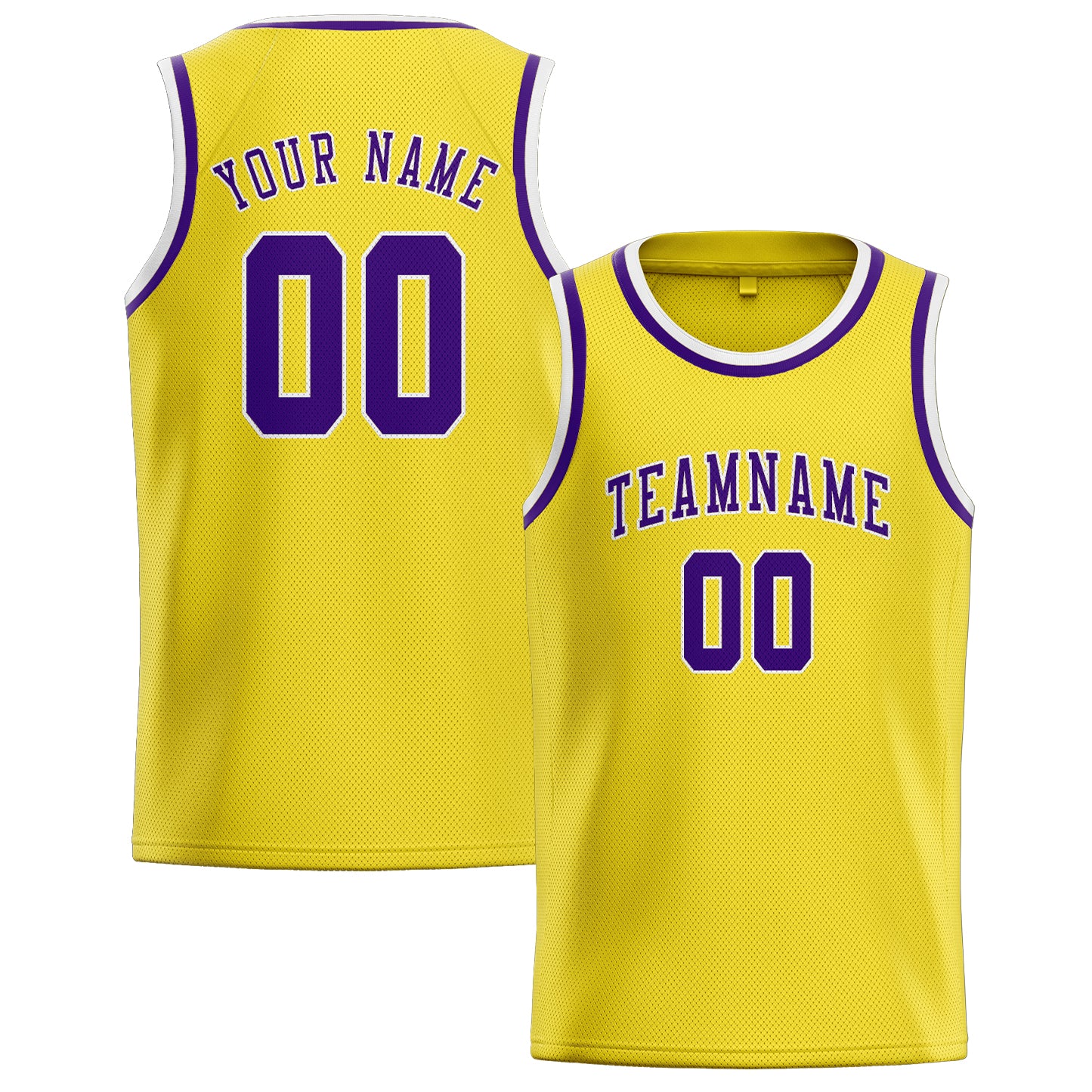 Benutzerdefiniertes Professionelles Blassgelb Lila Basketballtrikot